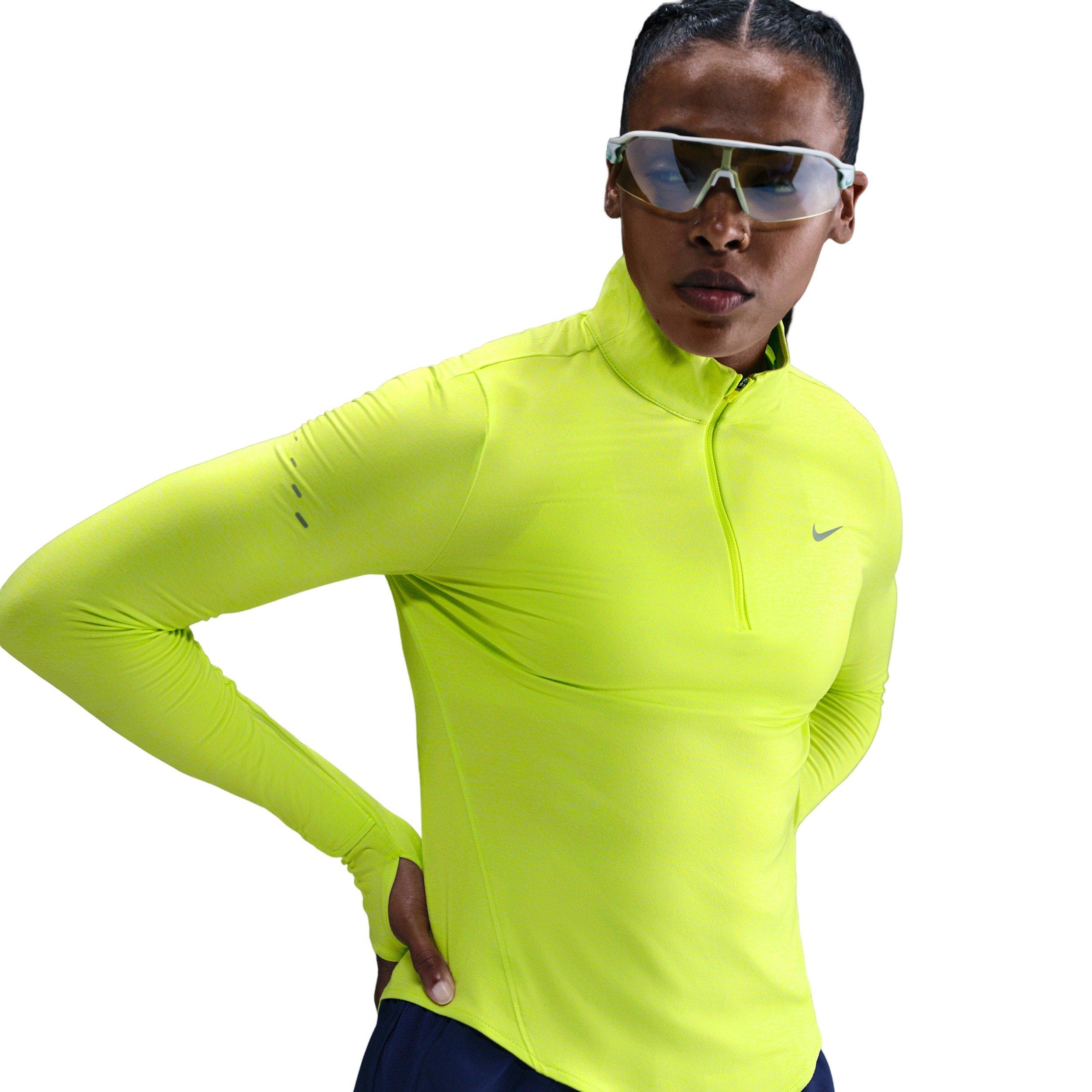 Nike Women's Swift Dri-FIT UV 1/4-Zip Running Top -Cyber Green - CYBER GREEN Thumbnail View 1