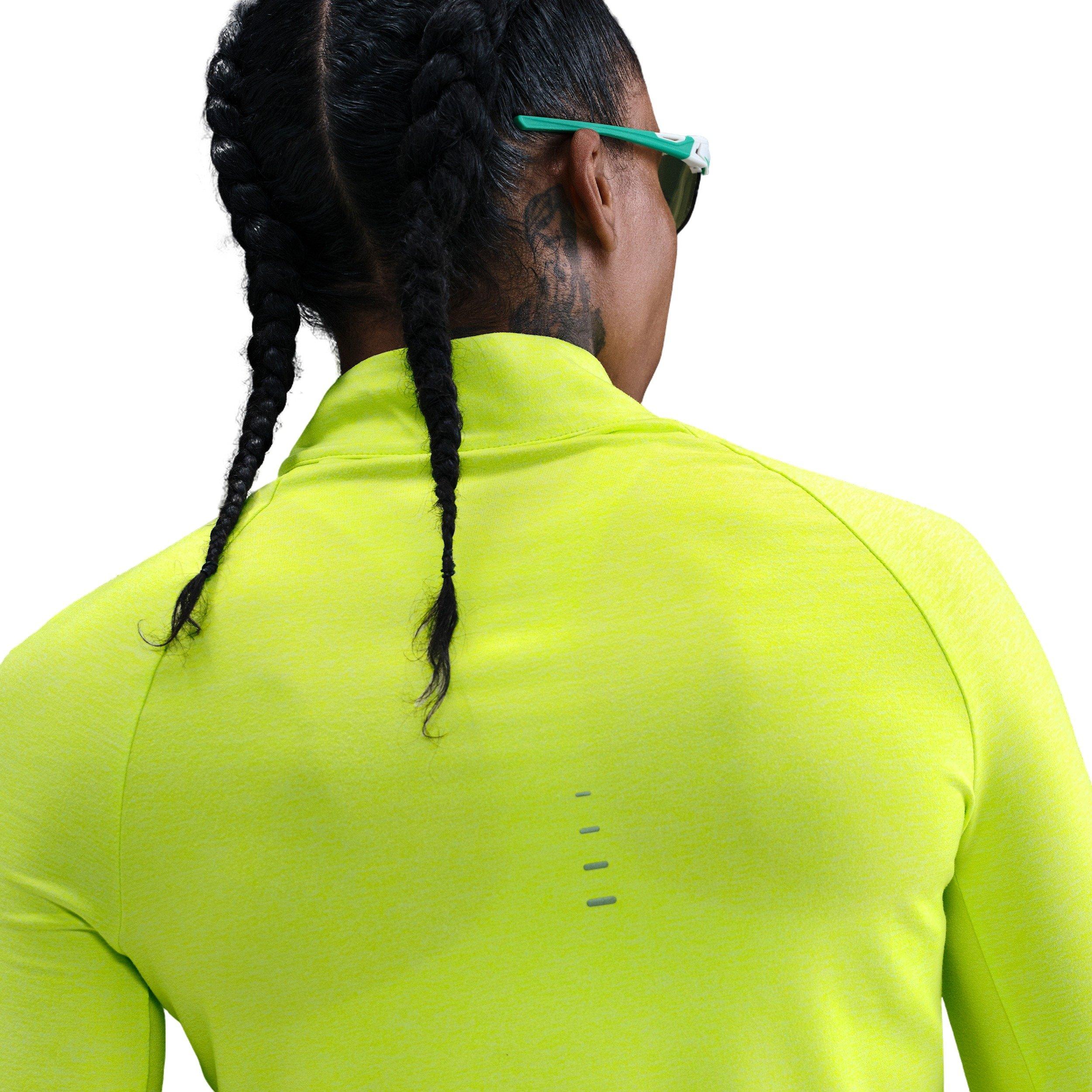 Nike Women's Swift Dri-FIT UV 1/4-Zip Running Top -Cyber Green - CYBER GREEN Thumbnail View 2