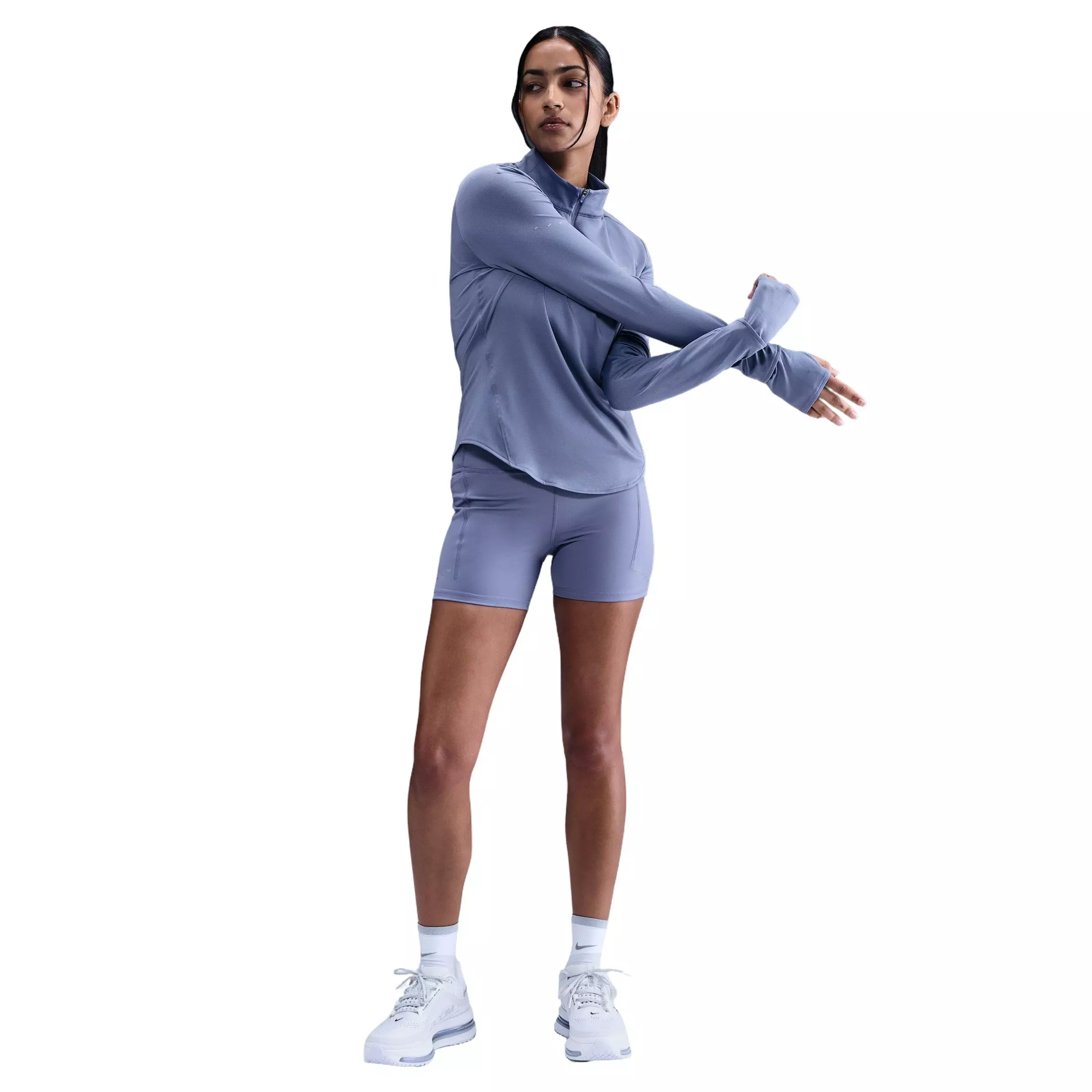 Nike Women's Swift Dri-FIT UV 1/4-Zip Running Top -Indigo - INDIGO