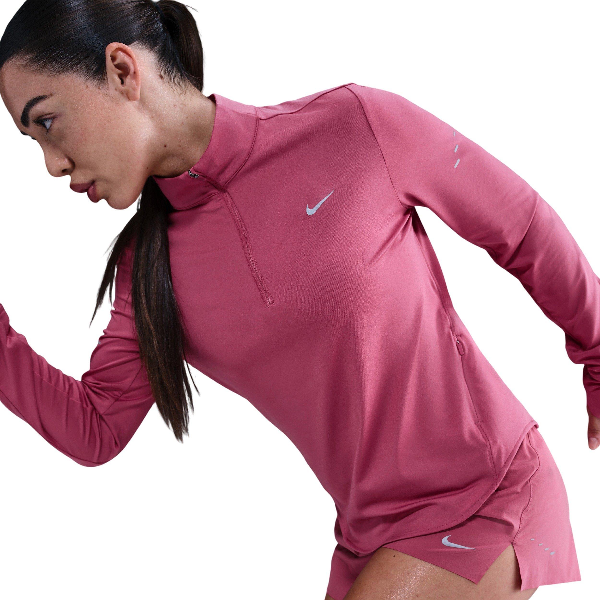 Nike Women's Swift Dri-FIT UV 1/4-Zip Running Top -Beet Purple - BEET PURPLE Thumbnail View 3