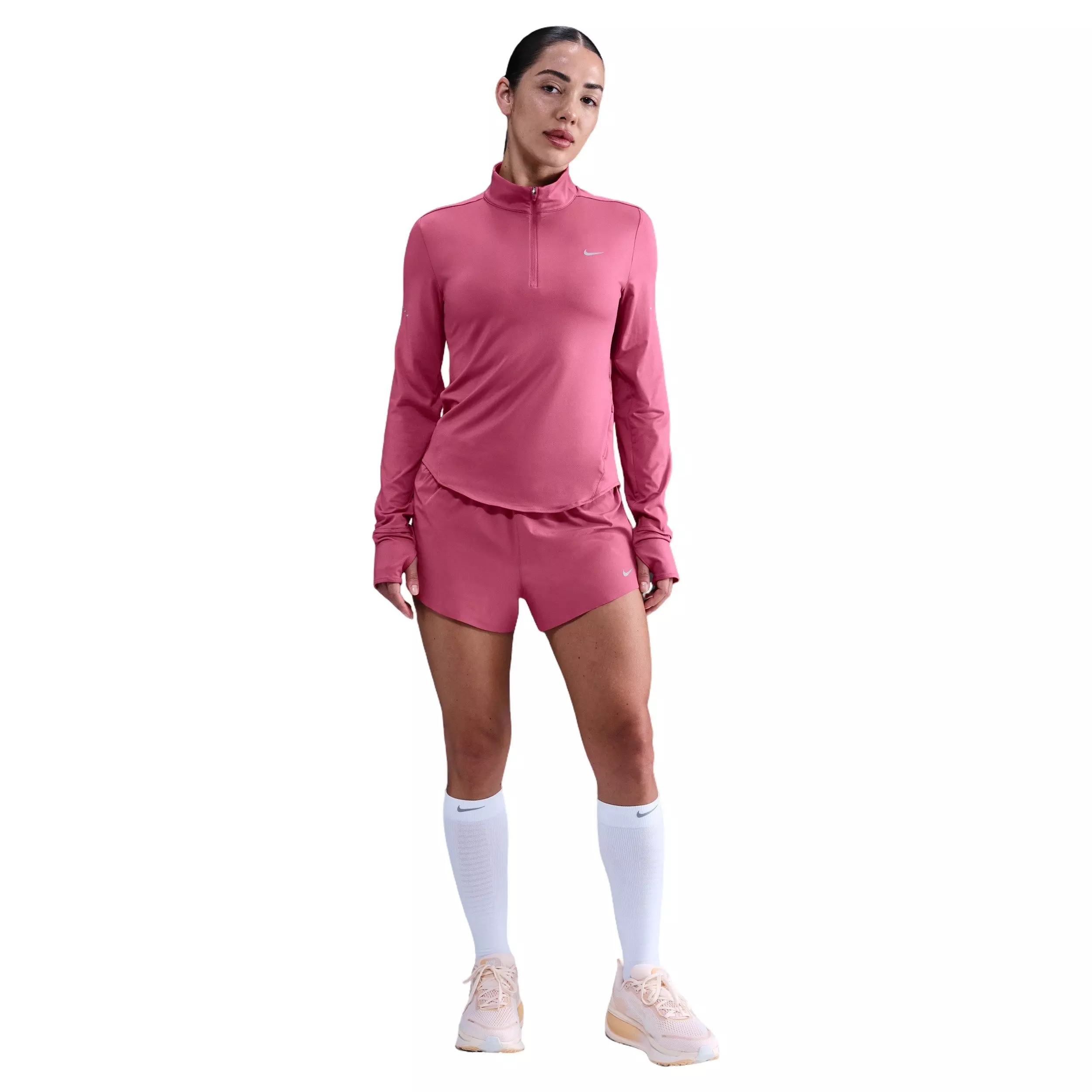 Nike Women's Swift Dri-FIT UV 1/4-Zip Running Top -Beet Purple - BEET PURPLE