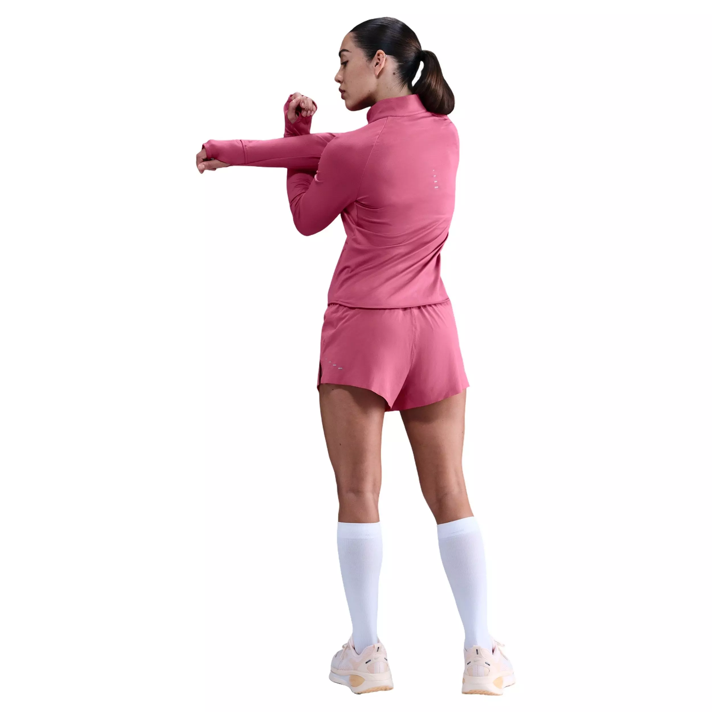 Nike Women's Swift Dri-FIT UV 1/4-Zip Running Top - Beet Purple - BEET PURPLE