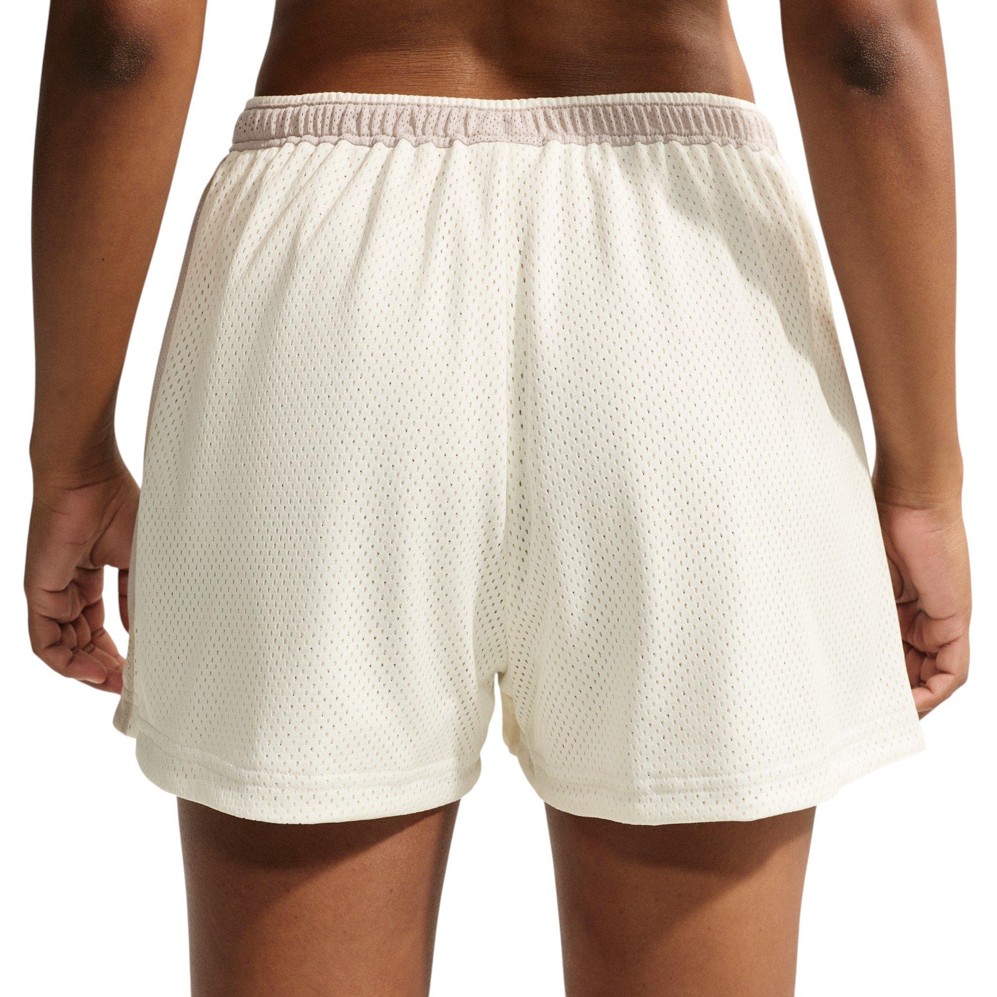 Nike Women's Sportswear Mid-Rise Mesh Shorts - Cream - CREAM
