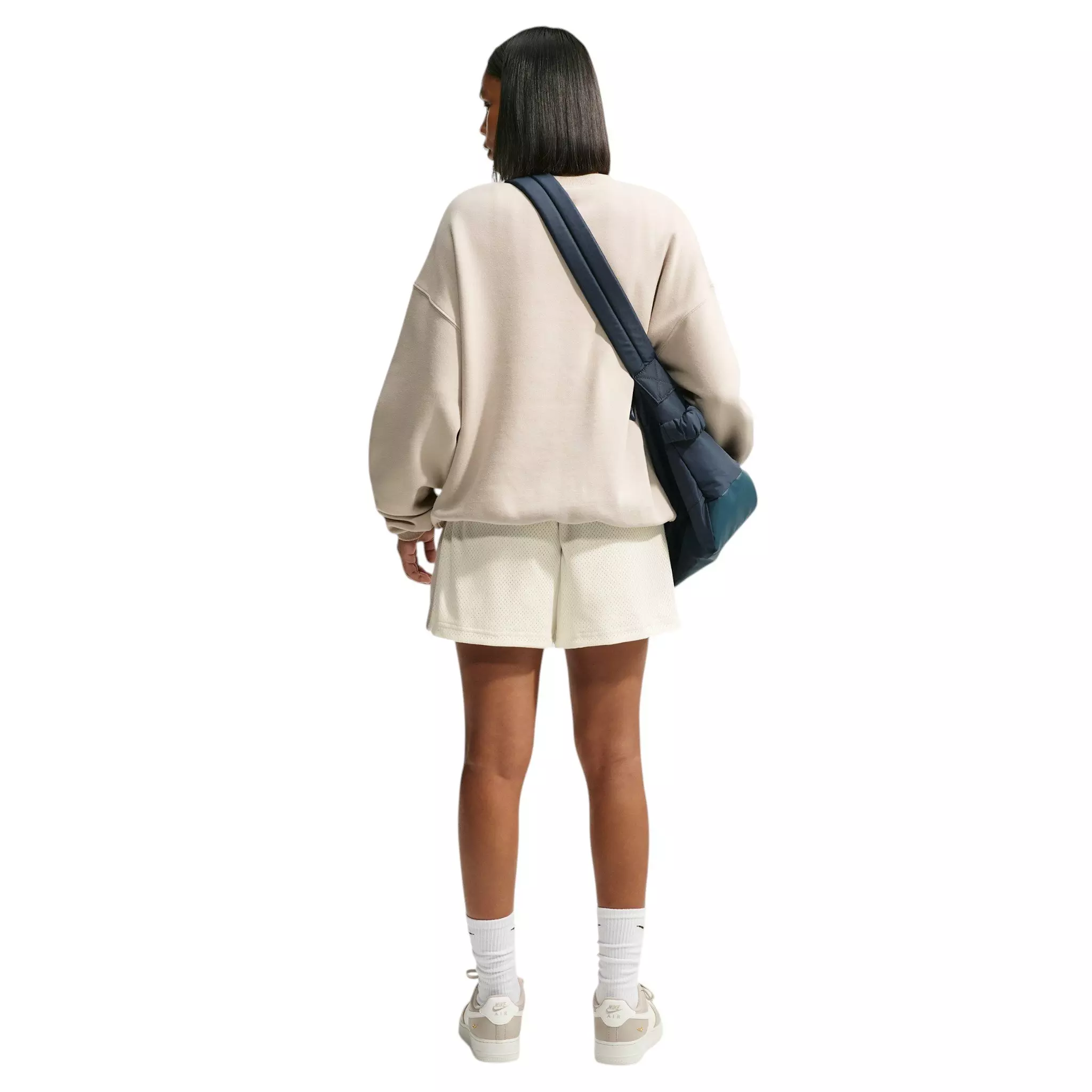 Nike Women's Sportswear Mid-Rise Mesh Shorts - Cream - CREAM