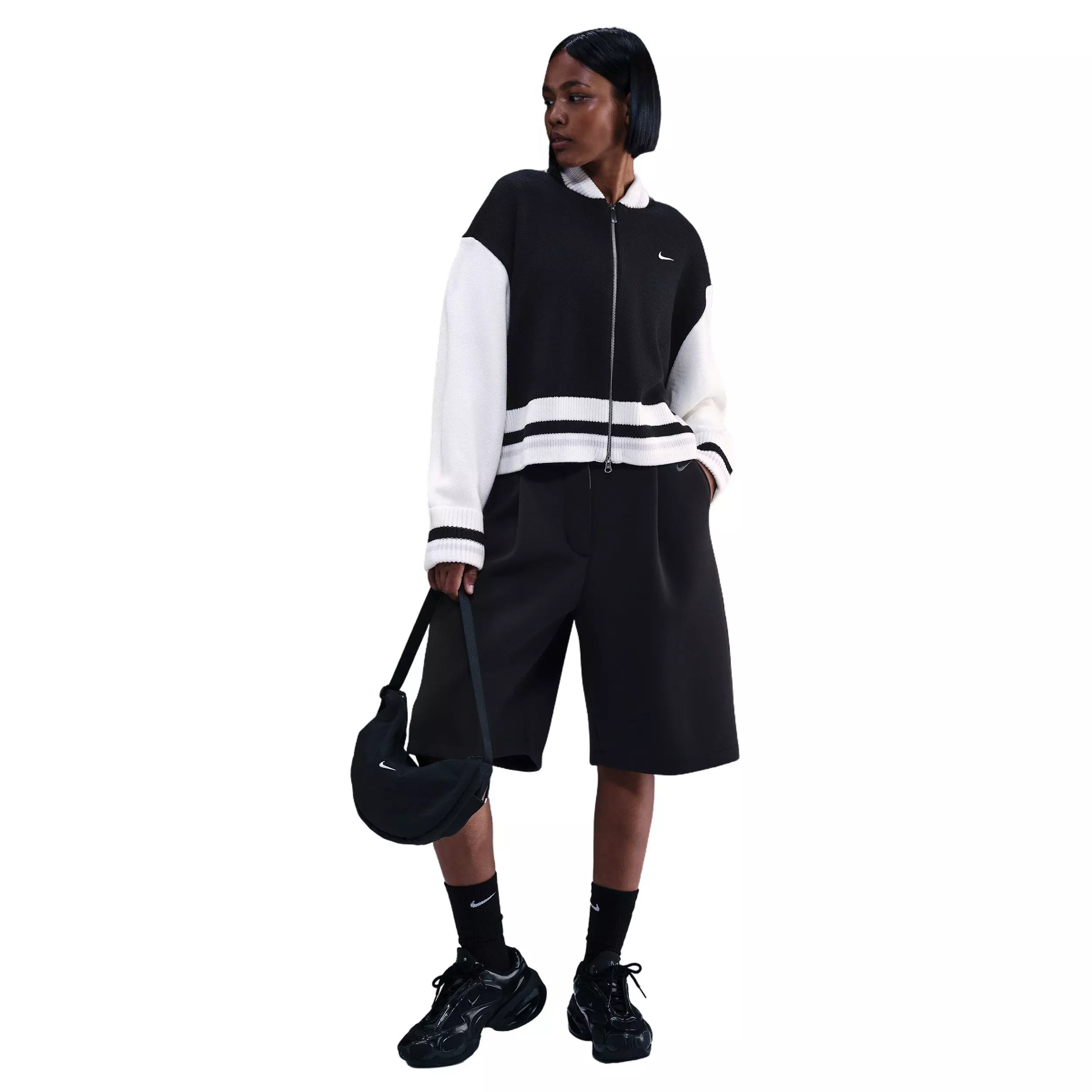 Nike Women's Sportswear Street Cardigan -Black - BLACK