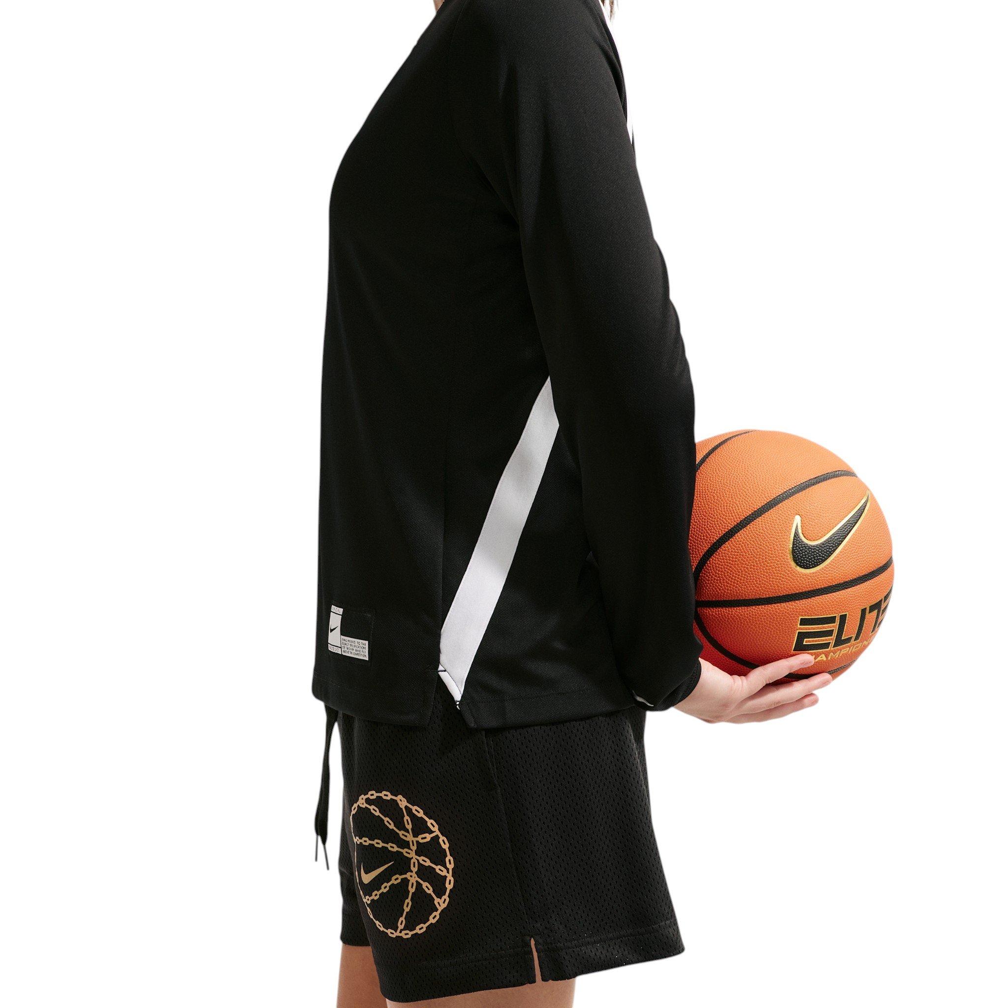Nike Women's Dri-FIT Graphic Mesh Basketball Shorts - Black/Gold - BLACK/GOLD