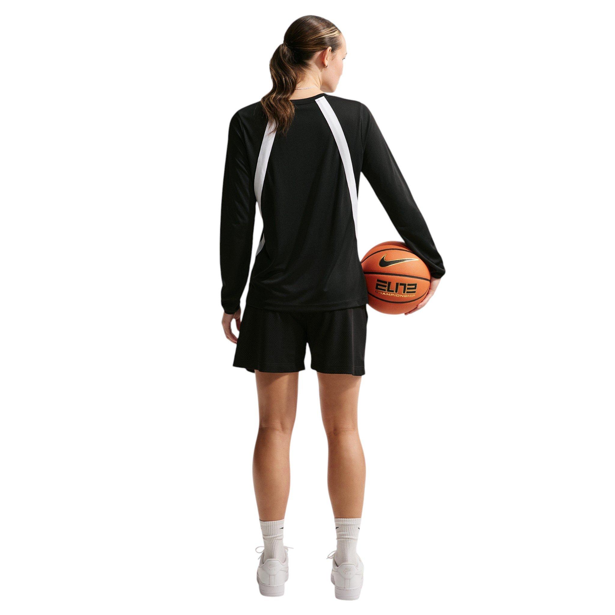 Nike Women's Dri-FIT Graphic Mesh Basketball Shorts - Black/Gold - BLACK/GOLD