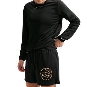Nike Women's Dri-FIT Graphic Mesh Basketball Shorts - Black/Gold - BLACK/GOLD