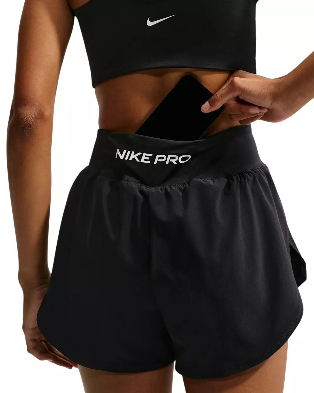 Nike Women's Pro Sculpt 2-in-1 Dri-FIT High-Waisted Shorts - Black - BLACK