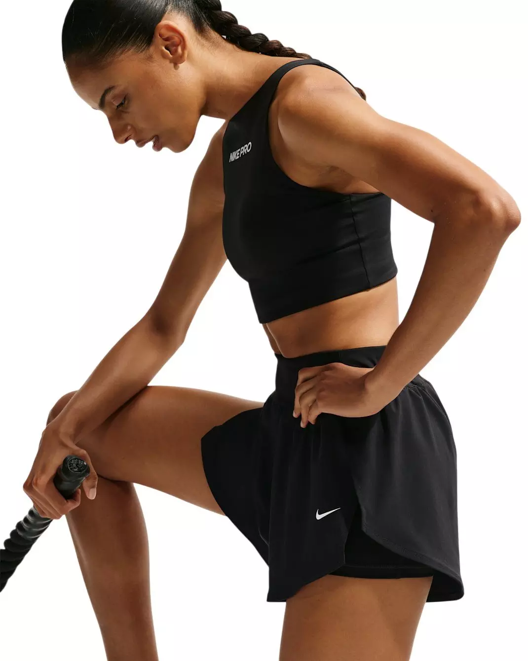 Nike Women's Pro Sculpt 2-in-1 Dri-FIT High-Waisted Shorts - Black - BLACK