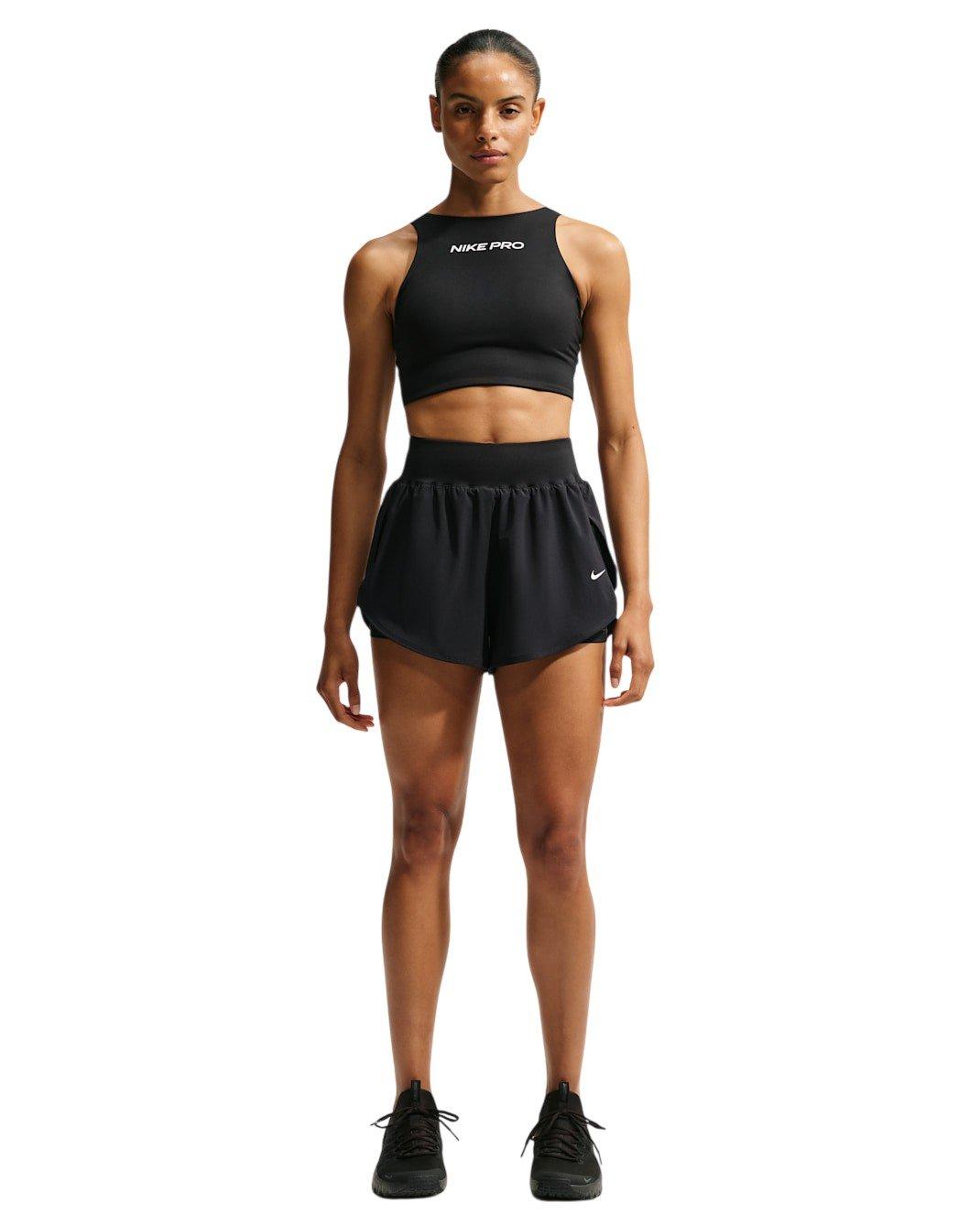 Nike Women's Pro Sculpt 2-in-1 Dri-FIT High-Waisted Shorts - Black - BLACK