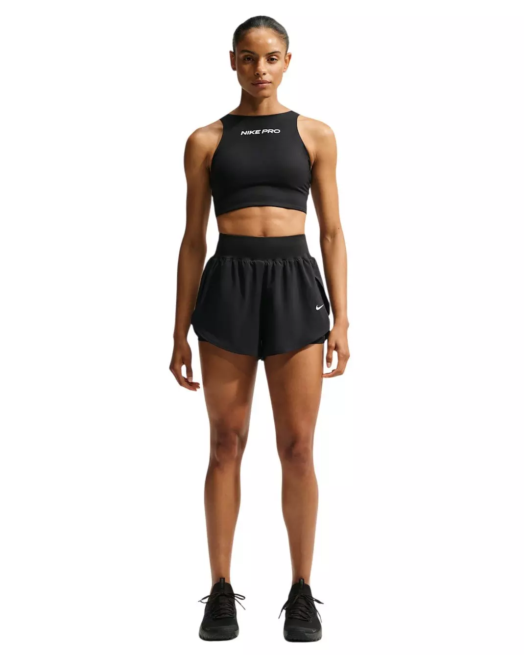 Nike Women's Pro Sculpt 2-in-1 Dri-FIT High-Waisted Shorts - Black - BLACK