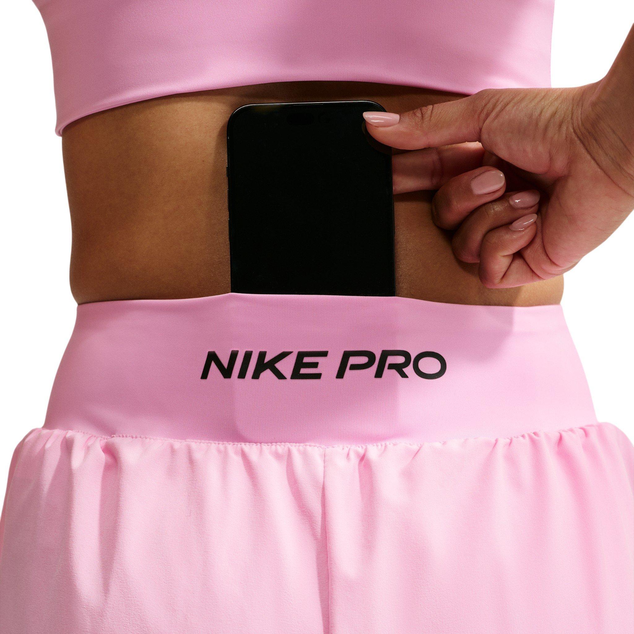 Nike Women's Pro Sculpt 2-in-1 Dri-FIT High-Waisted Shorts - Pink - PINK