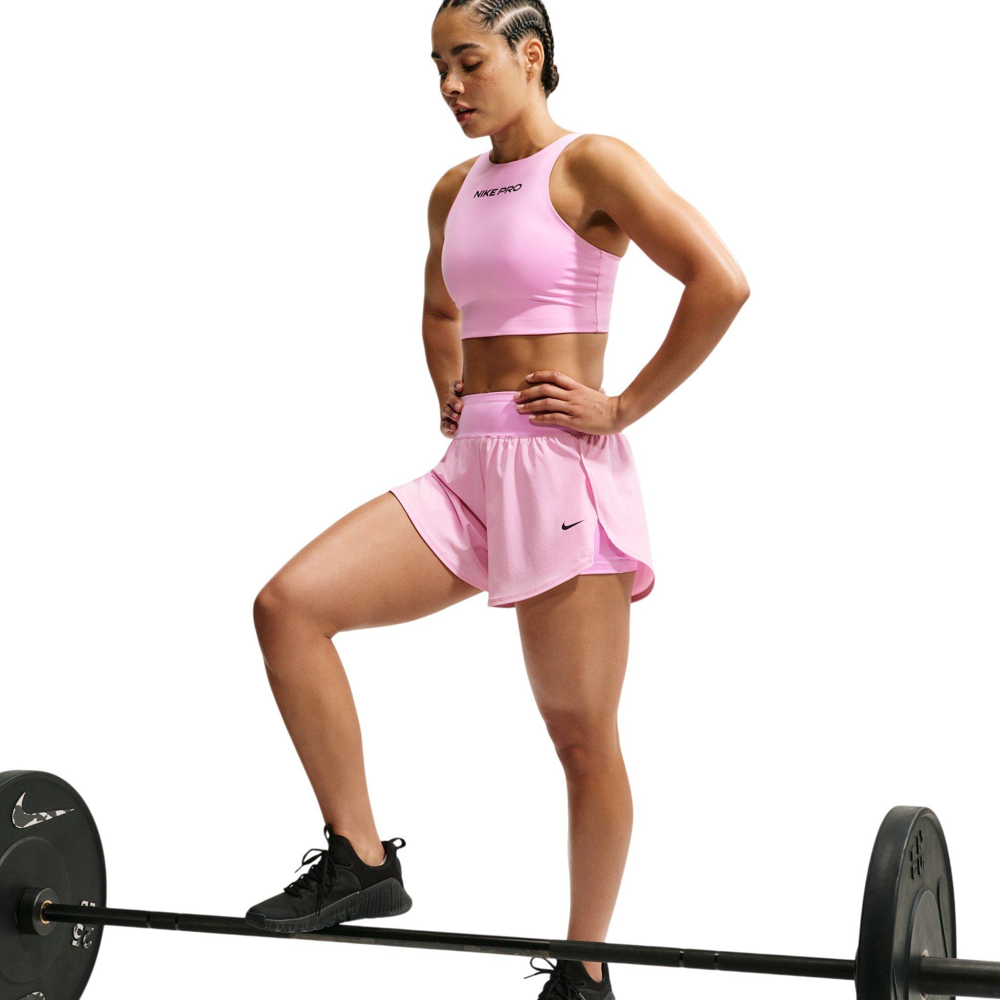 Nike Women's Pro Sculpt 2-in-1 Dri-FIT High-Waisted Shorts - Pink - PINK