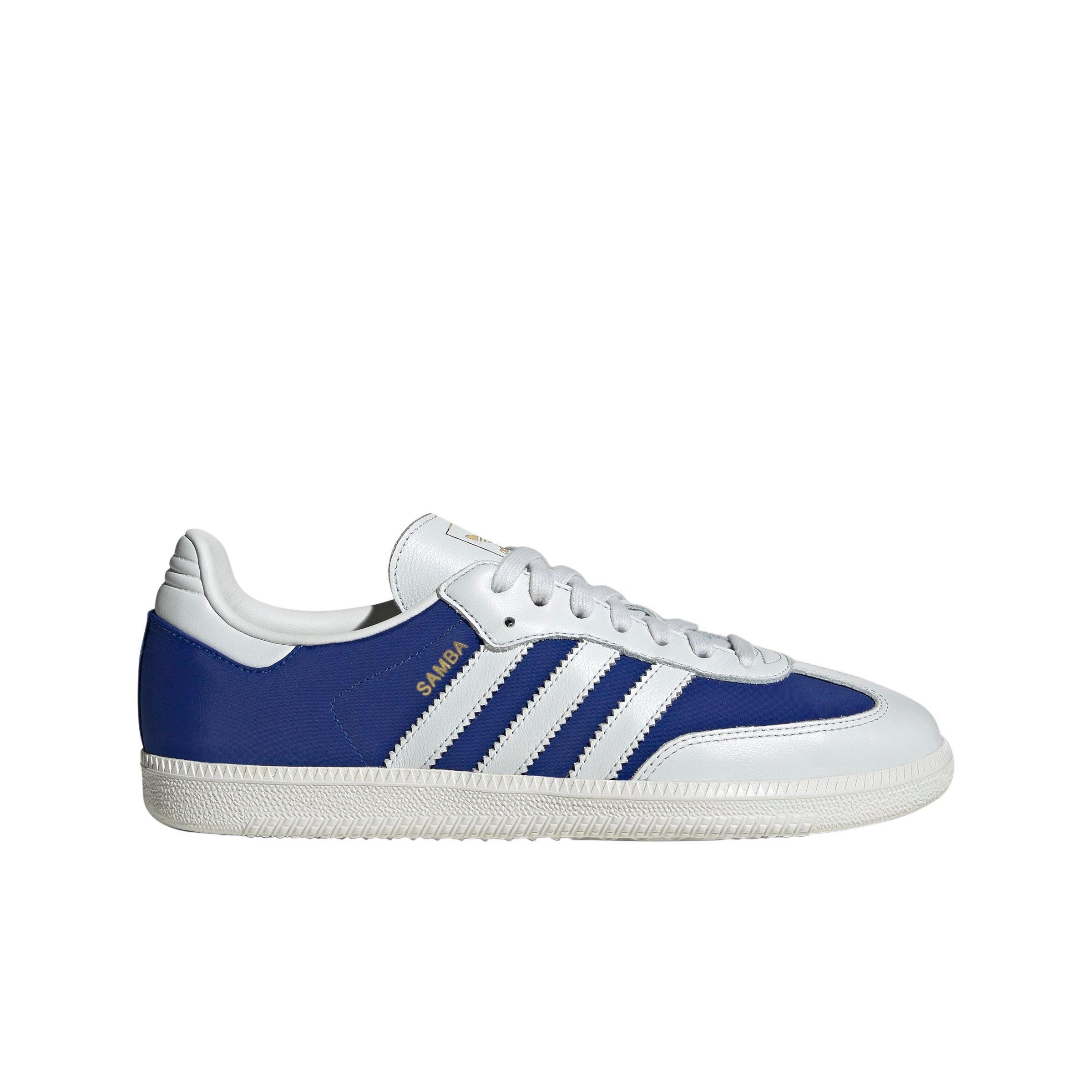 adidas Originals Samba OG "Crystal White/Crystal White/Team Royal Blue" Men's Shoe - WHITE/WHITE/BLUE Thumbnail View 1