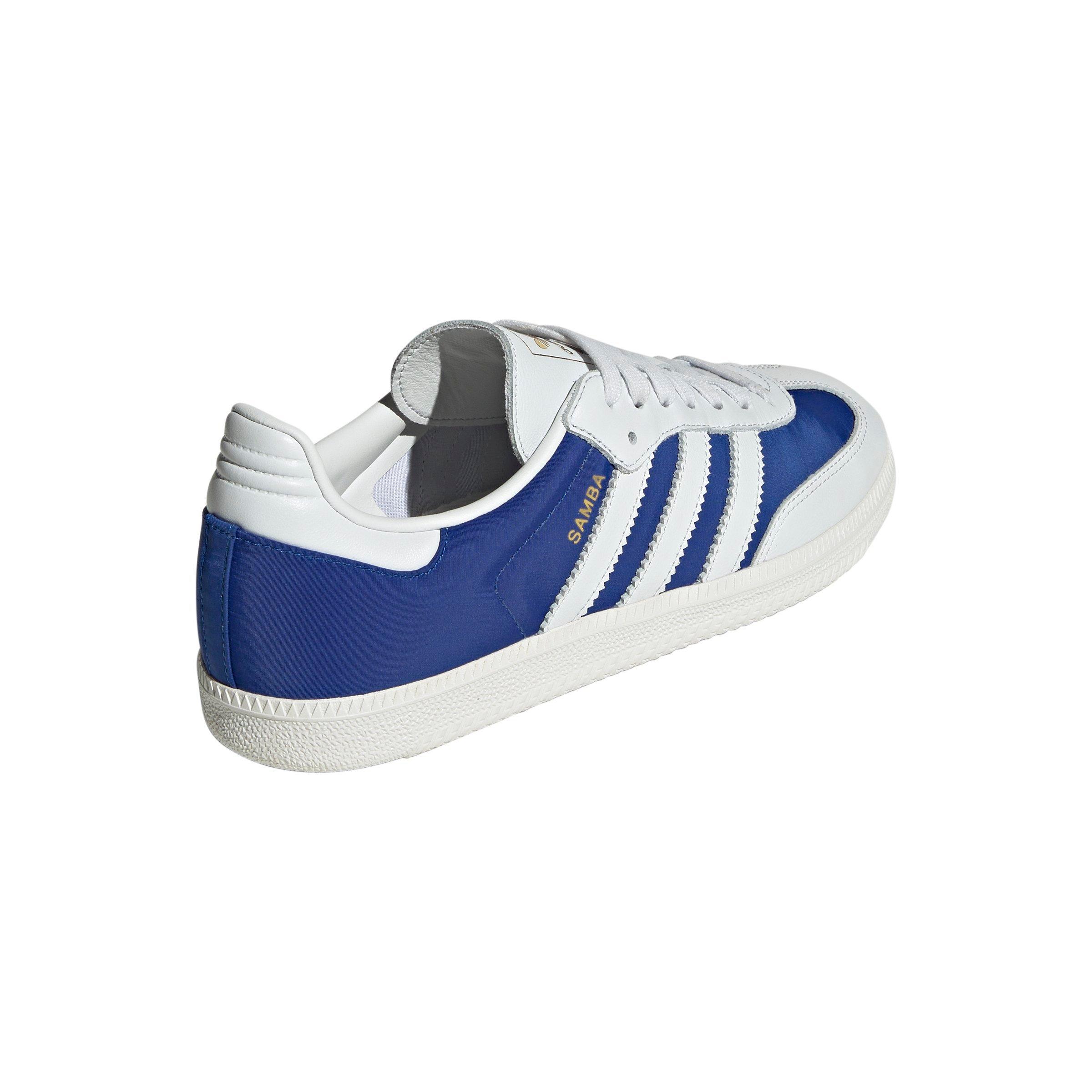 adidas Originals Samba OG "Crystal White/Crystal White/Team Royal Blue" Men's Shoe - WHITE/WHITE/BLUE Thumbnail View 4