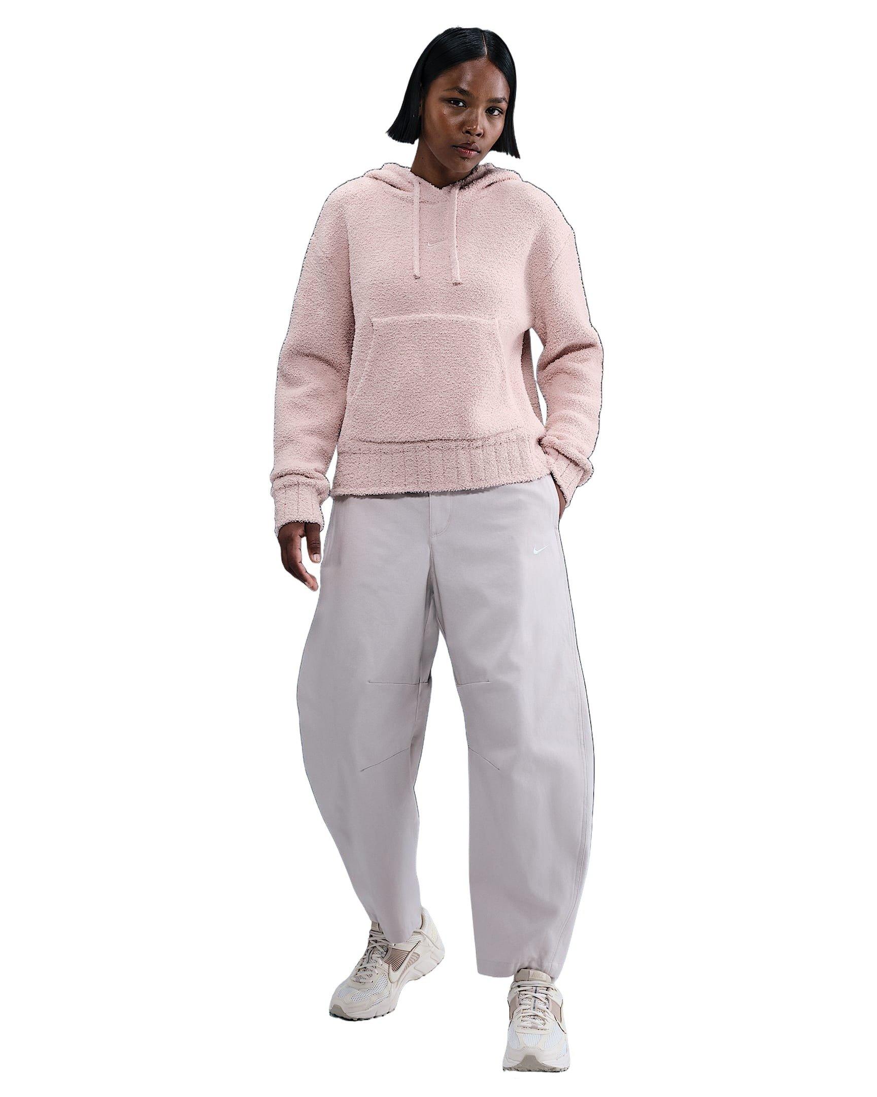Nike Women's Sportswear Phoenix Cozy Boucl&eacute; Loose Knit Hoodie - Pink - PINK Thumbnail View 4