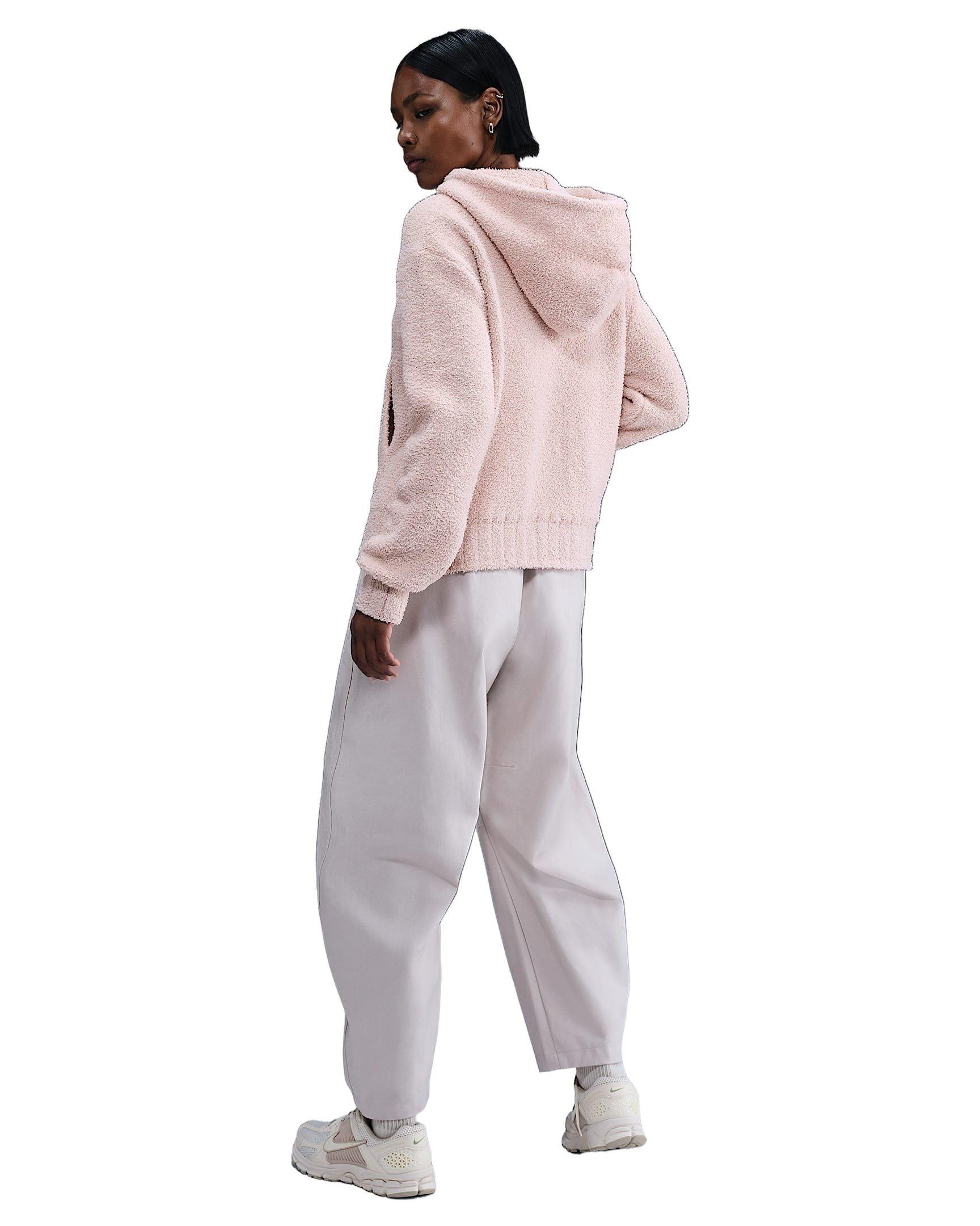 Nike Women's Sportswear Phoenix Cozy Boucl&eacute; Loose Knit Hoodie - Pink - PINK Thumbnail View 5
