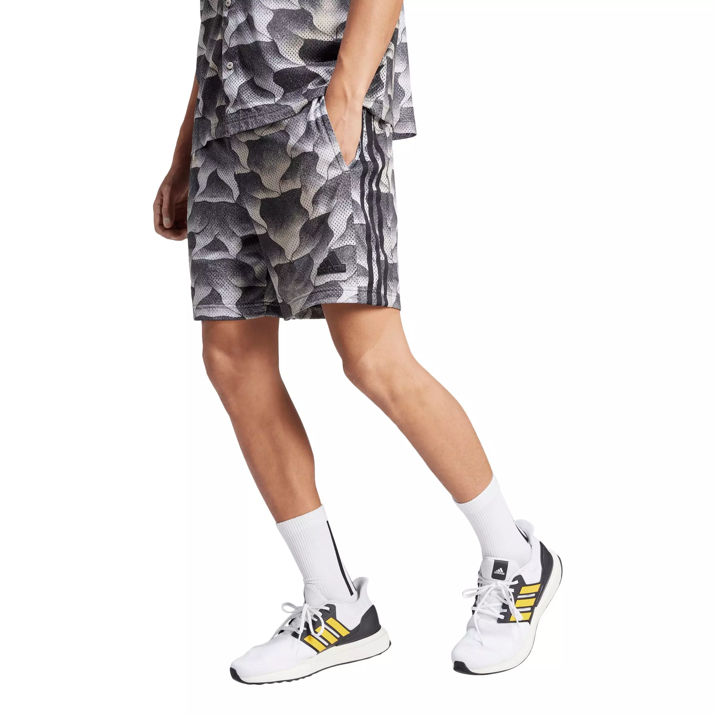 adidas Men's Tiro Allover Print Mesh Shorts - Black/Grey - BLACK/GREY