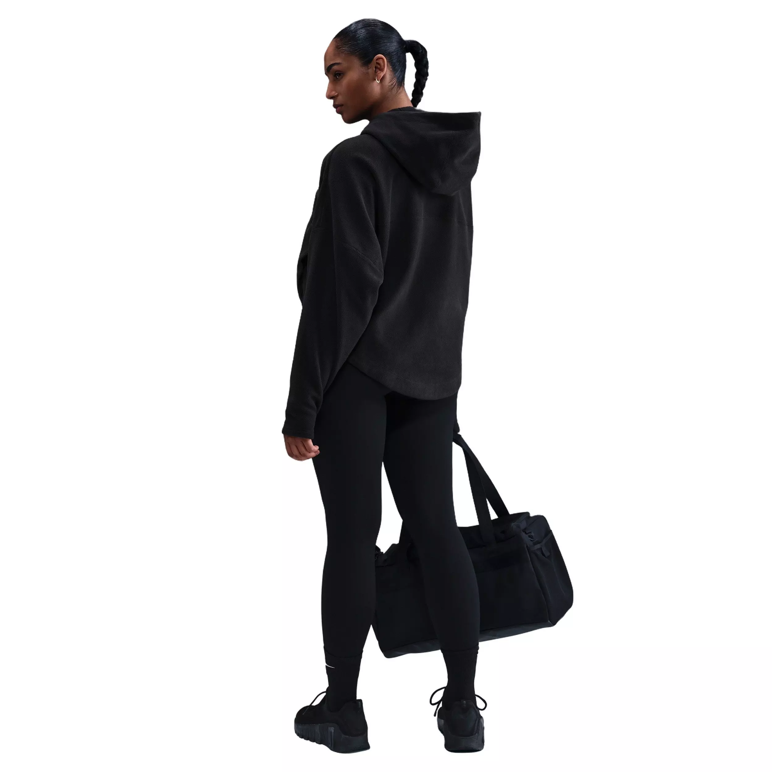 Nike Women's One Therma-FIT Full-Zip Top -Black - BLACK