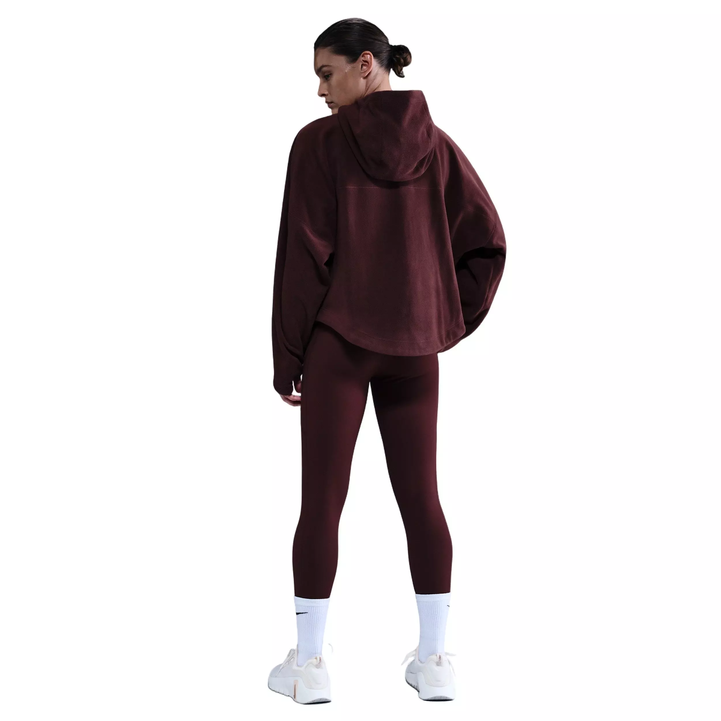 Nike Women's One Therma-FIT Full-Zip Top - Burgundy - BURGUNDY