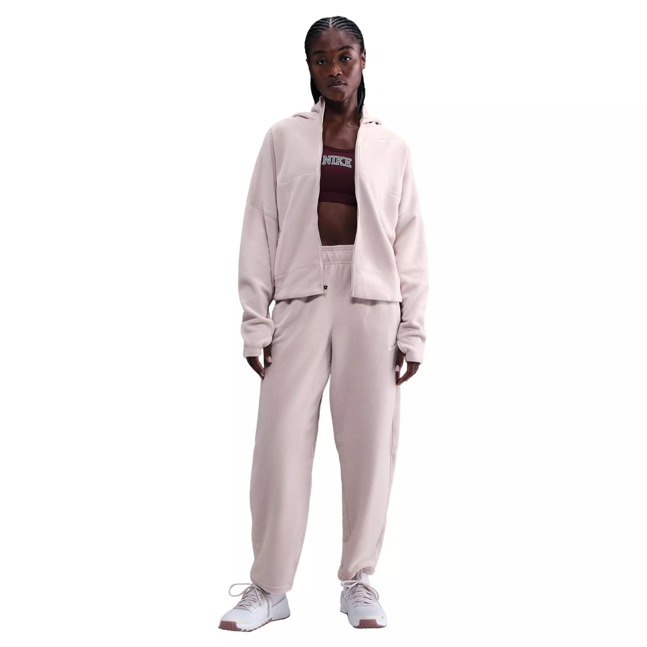 Nike Women's One Therma-FIT Full-Zip Top -Lt Pink - LT PINK