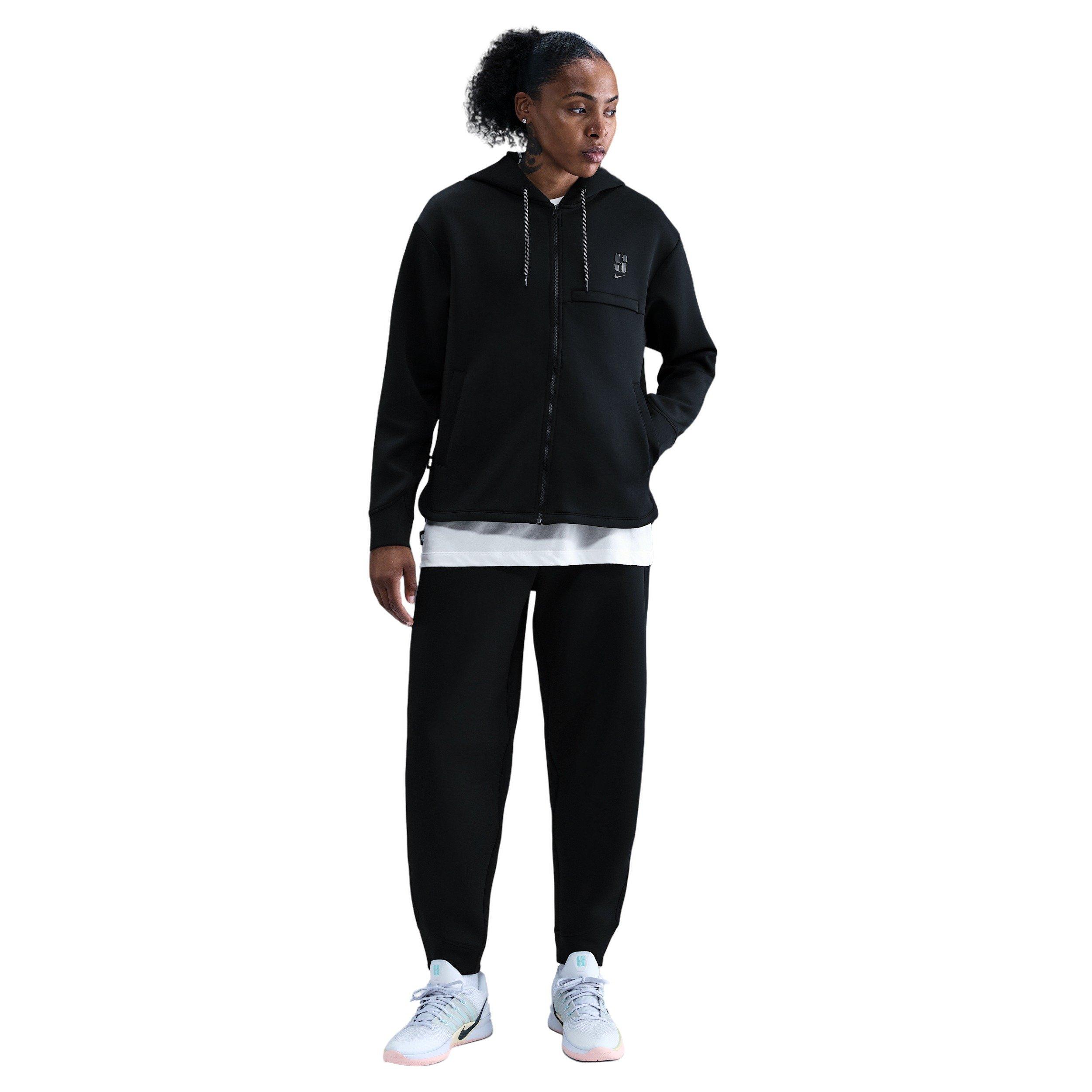 Sabrina Unisex Dri-FIT Loose Full-Zip Basketball Jacket - Black - BLACK Thumbnail View 1