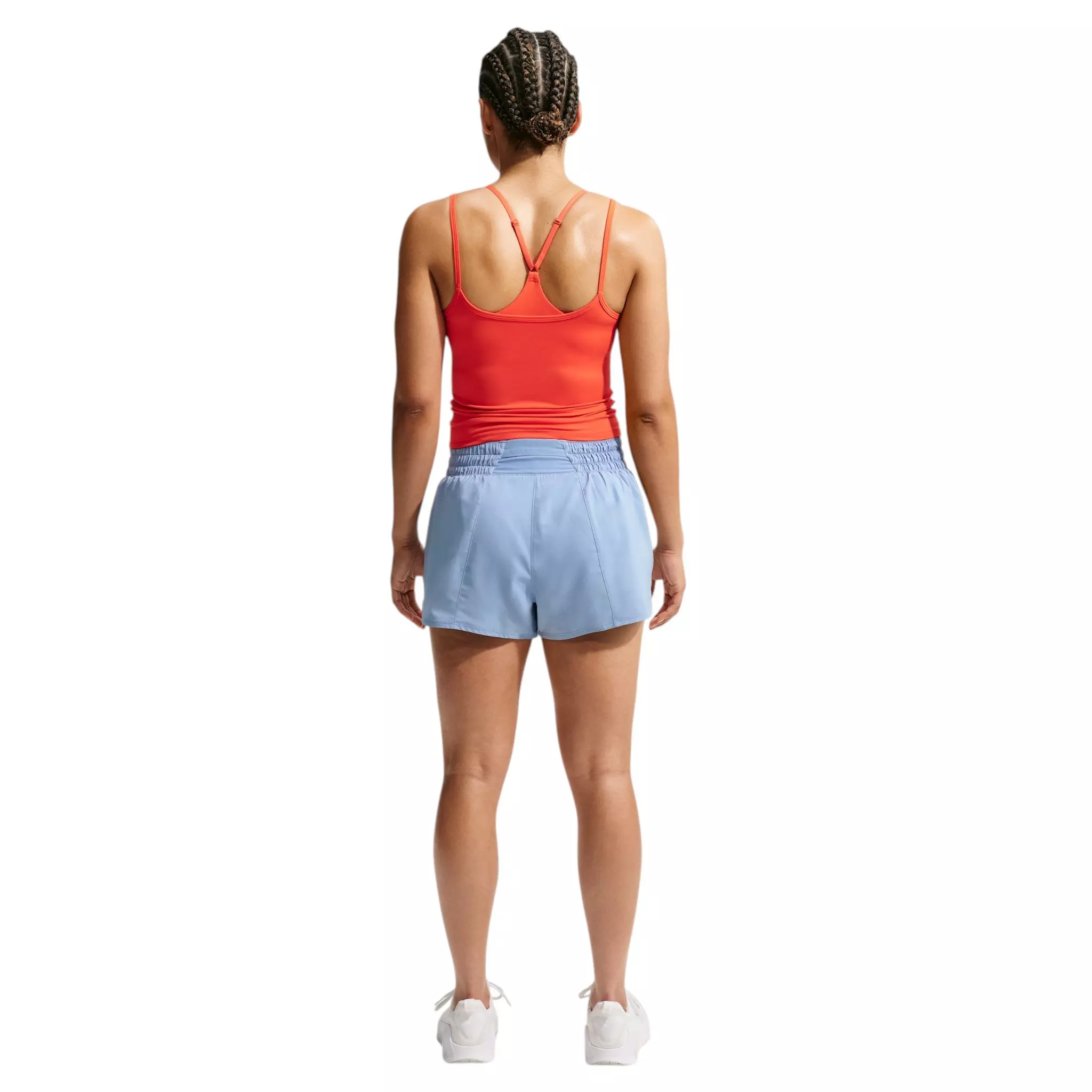 Nike Women's One Dri-FIT Mid-Rise 3" Brief-Lined Shorts - Blue/White - BLUE/WHITE