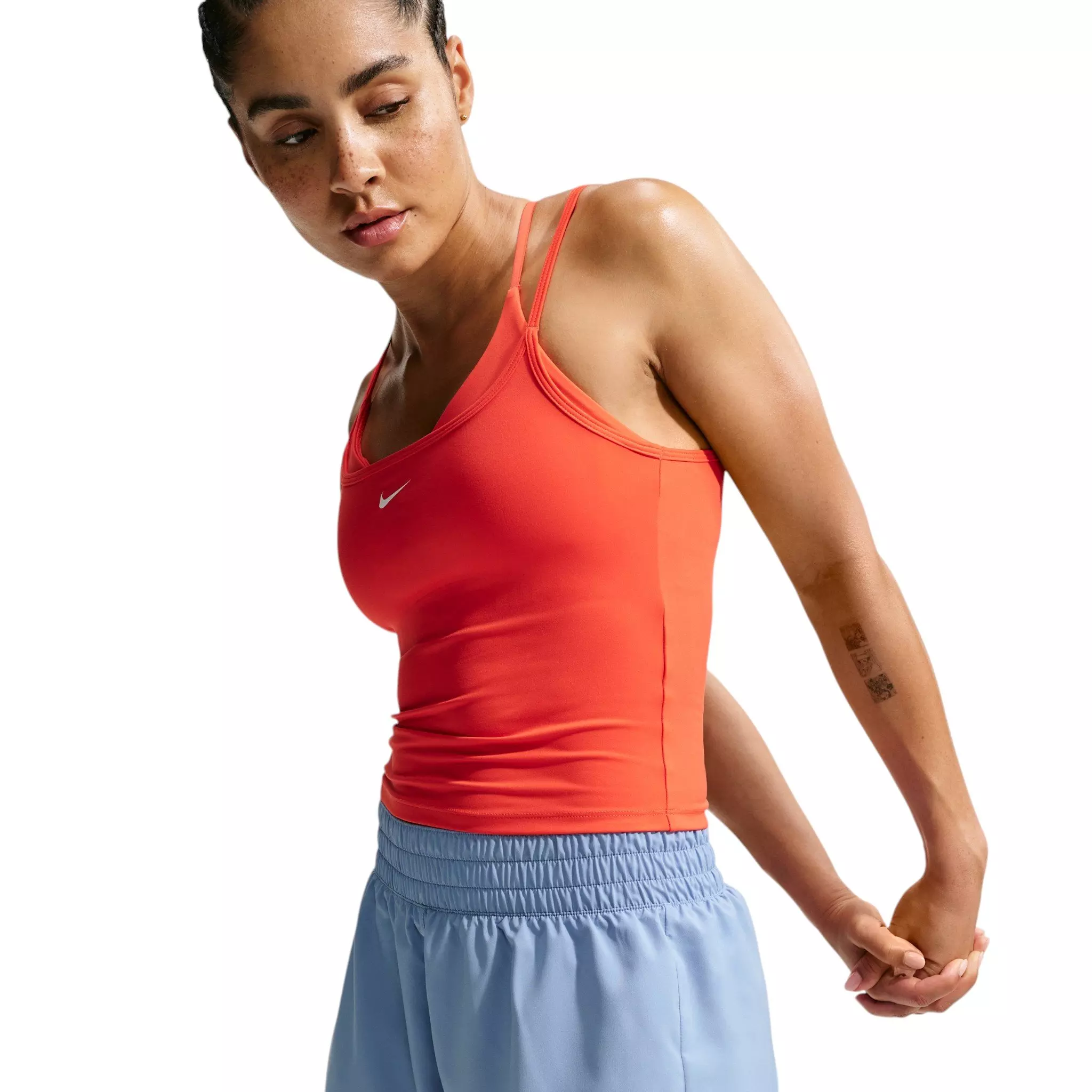 Nike Women's One Dri-FIT Mid-Rise 3" Brief-Lined Shorts - Blue/White - BLUE/WHITE