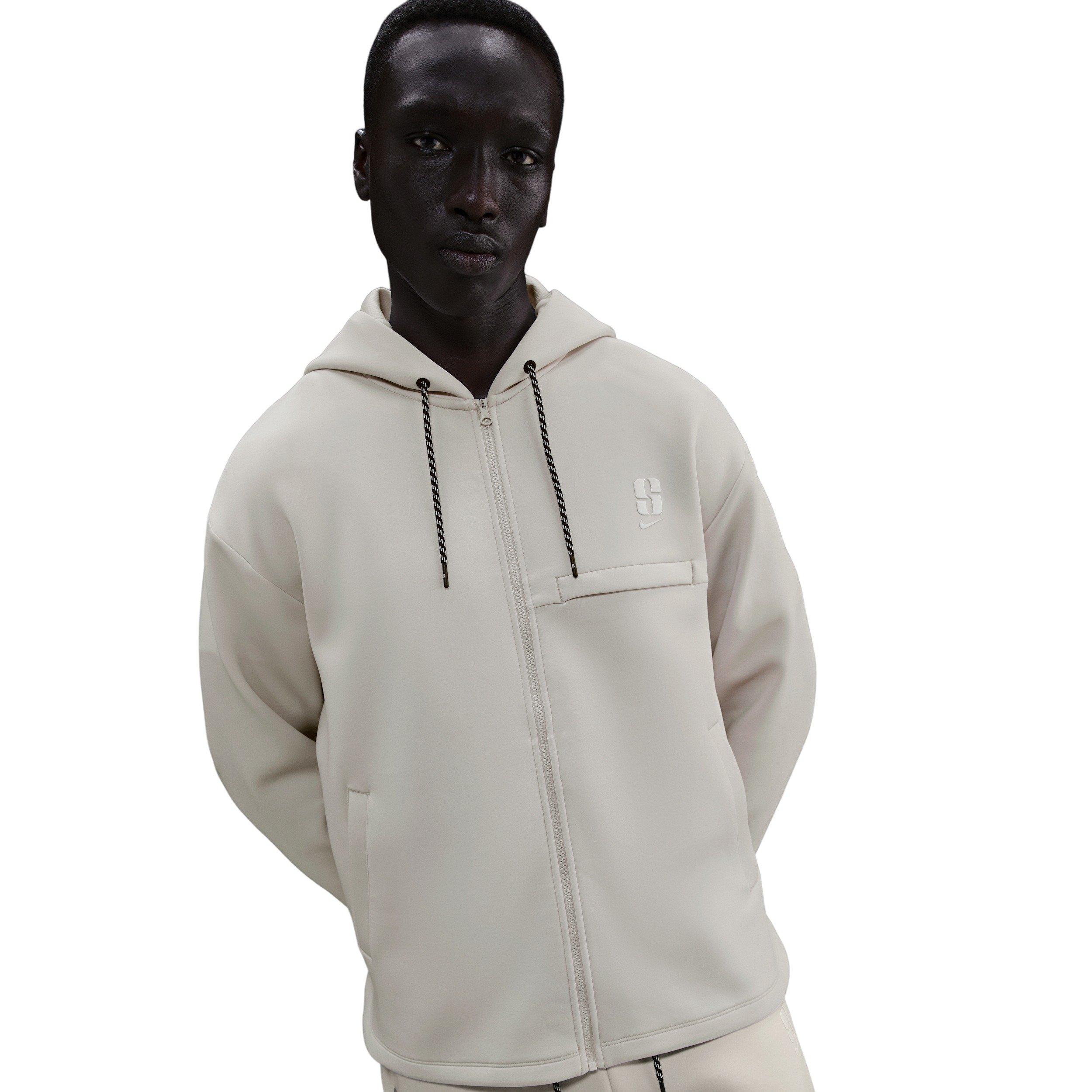 Sabrina Unisex Dri-FIT Loose Full-Zip Basketball Jacket -Lt Brown - LT BROWN Thumbnail View 1