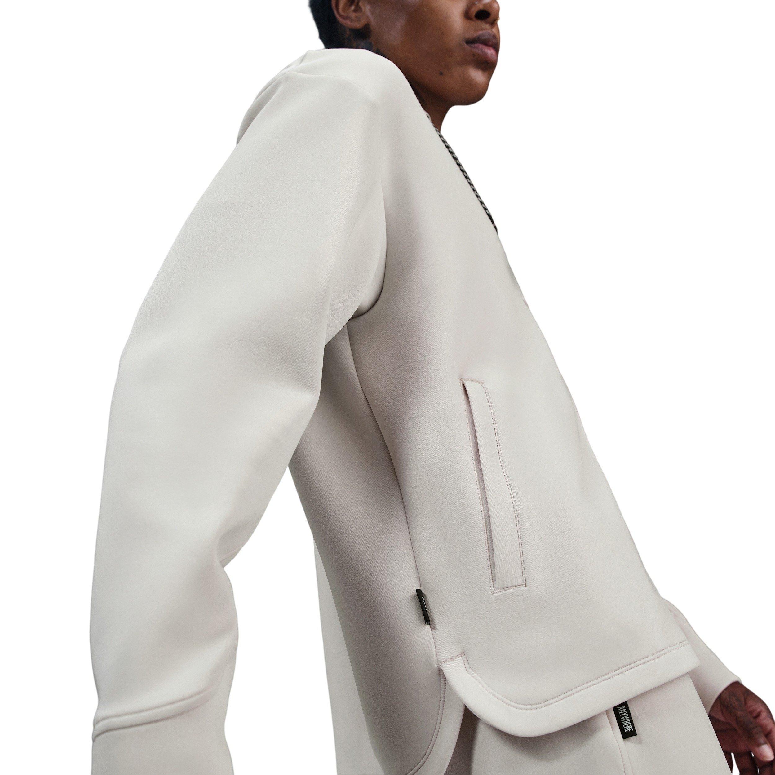 Sabrina Unisex Dri-FIT Loose Full-Zip Basketball Jacket - Lt Brown - LT BROWN Thumbnail View 4