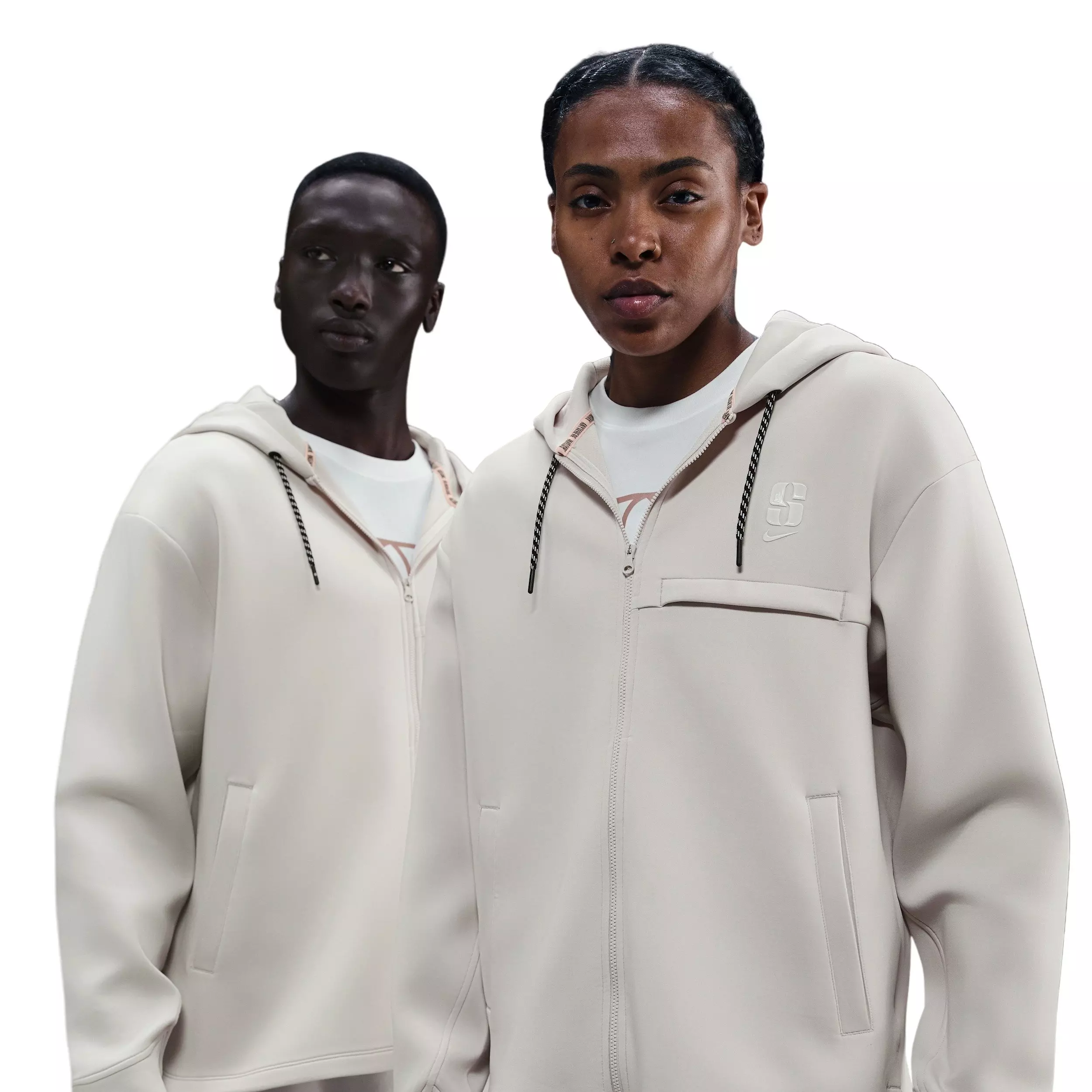 Sabrina Unisex Dri-FIT Loose Full-Zip Basketball Jacket - Lt Brown - LT BROWN