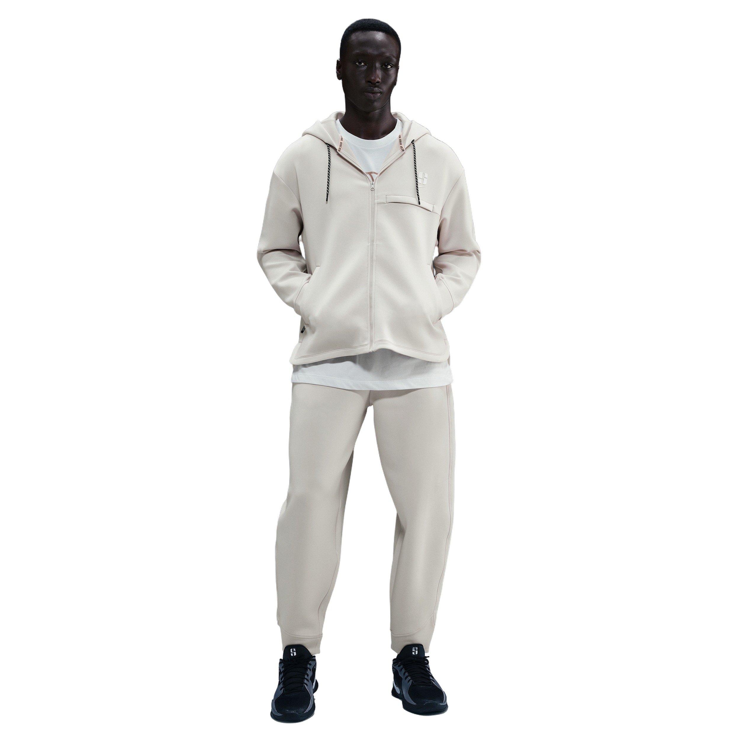 Sabrina Unisex Dri-FIT Loose Full-Zip Basketball Jacket -Lt Brown - LT BROWN Thumbnail View 7