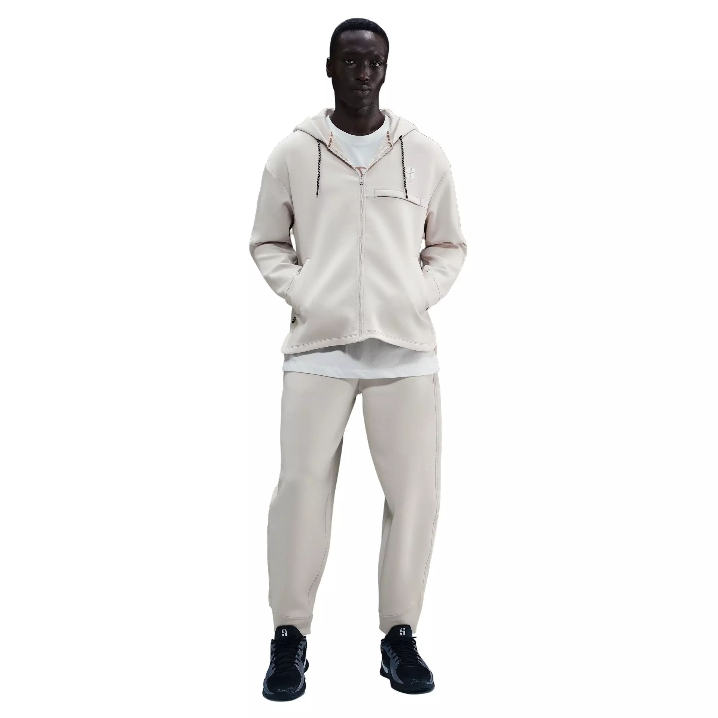 Sabrina Unisex Dri-FIT Loose Full-Zip Basketball Jacket -Lt Brown - LT BROWN