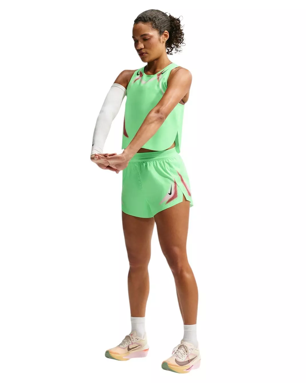 Nike Women's AeroSwift Dri-FIT ADV Brief-Lined 3" Running Shorts - Green/Black - GREEN/BLACK
