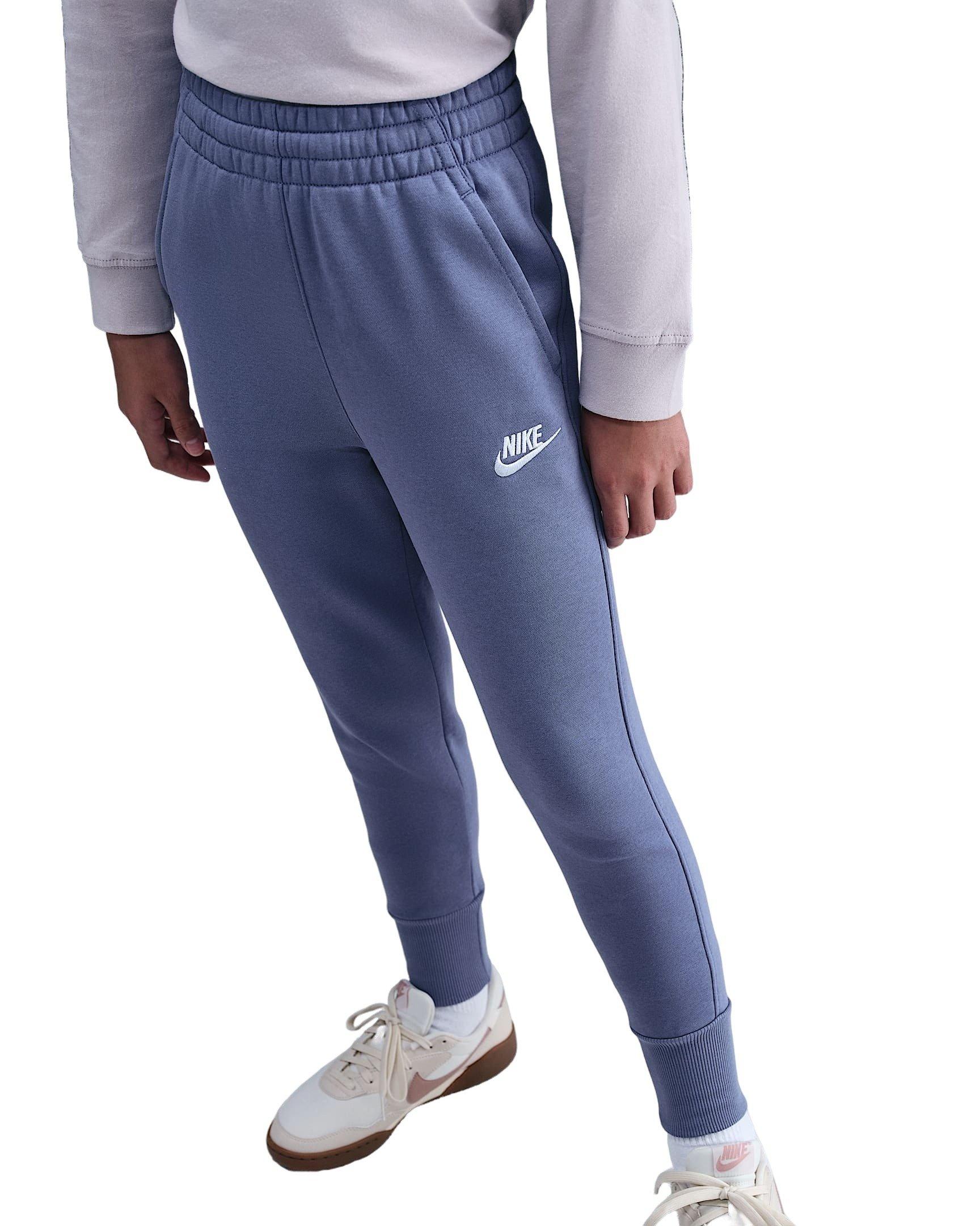 Nike Sportswear Club Fleece High-Waisted Big Girls' Blue Fitted Pants