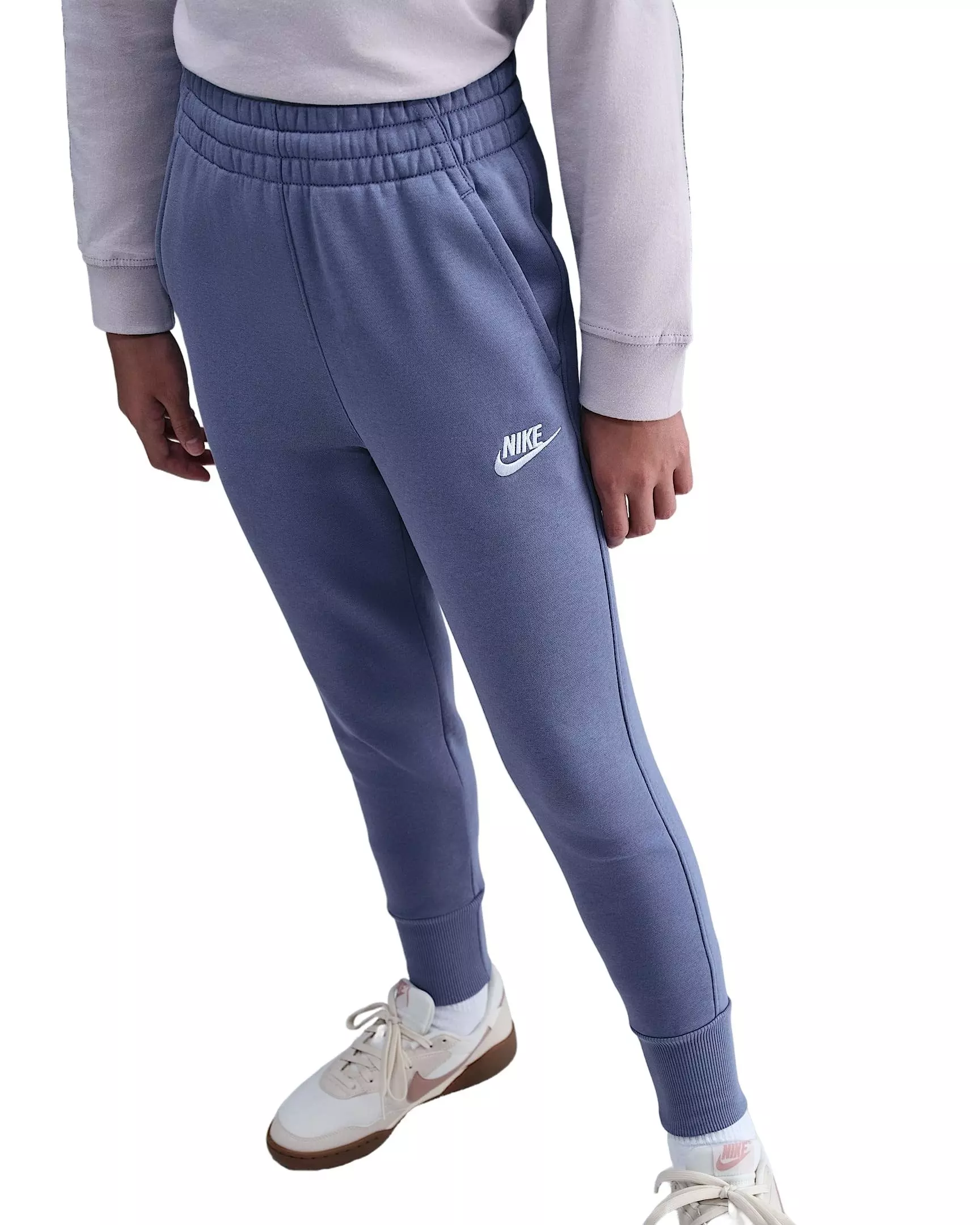 Nike Big Girls' Sportswear Club Fleece High-Waisted Fitted Pants - Blue - BLUE