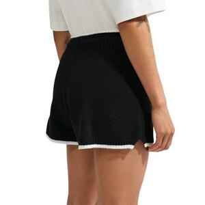 Nike Women's Sportswear Chill Knit Mid-Rise Shorts - Black/White - BLACK/WHITE
