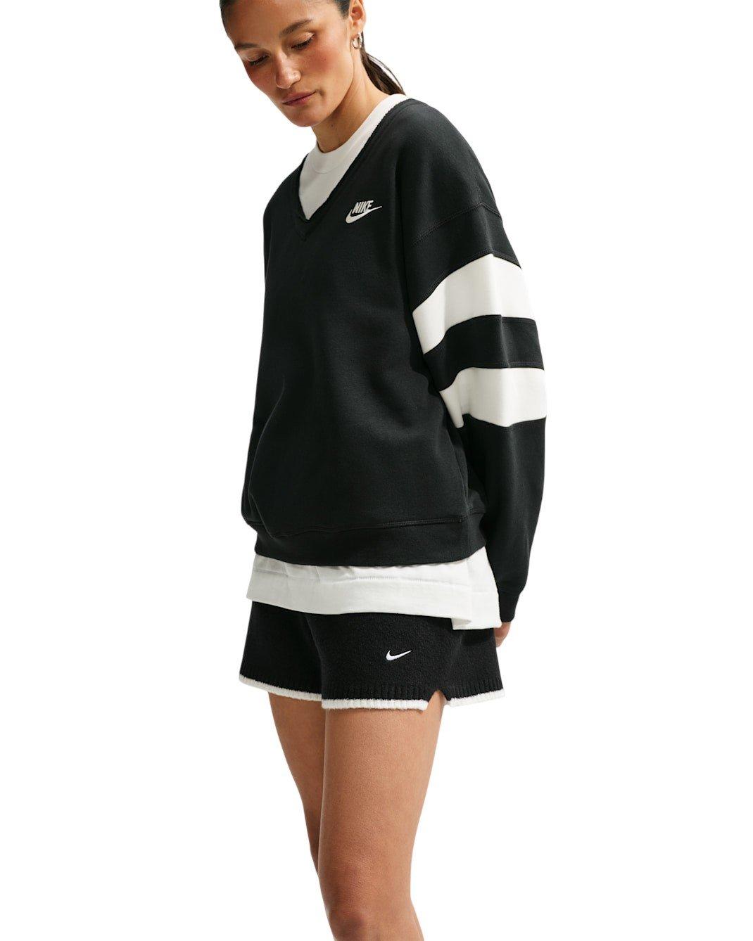 Nike Women's Sportswear Chill Knit Mid-Rise Shorts - Black/White - BLACK/WHITE
