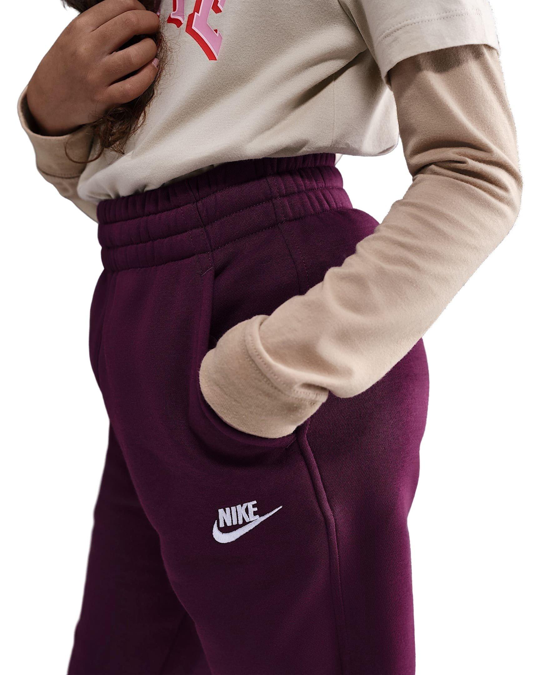 Nike Sportswear Club Fleece High-Waisted Big Girls' Red Fitted Pants