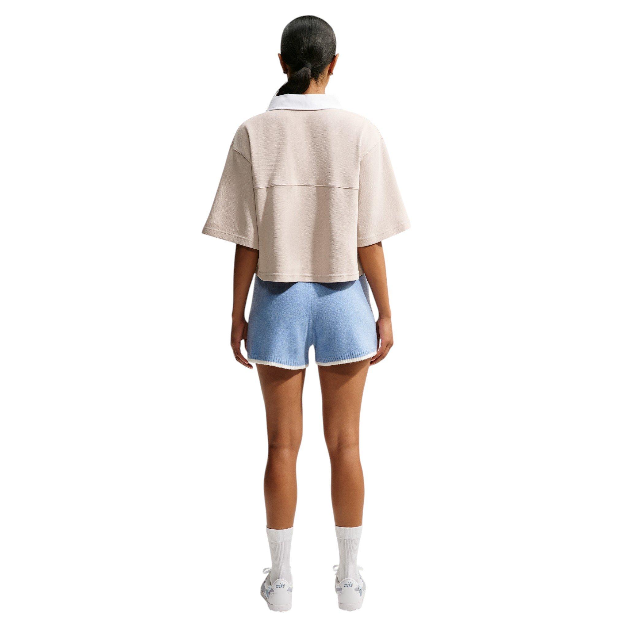 Nike Women's Sportswear Chill Knit Mid-Rise Shorts - Blue/White - BLUE/WHITE