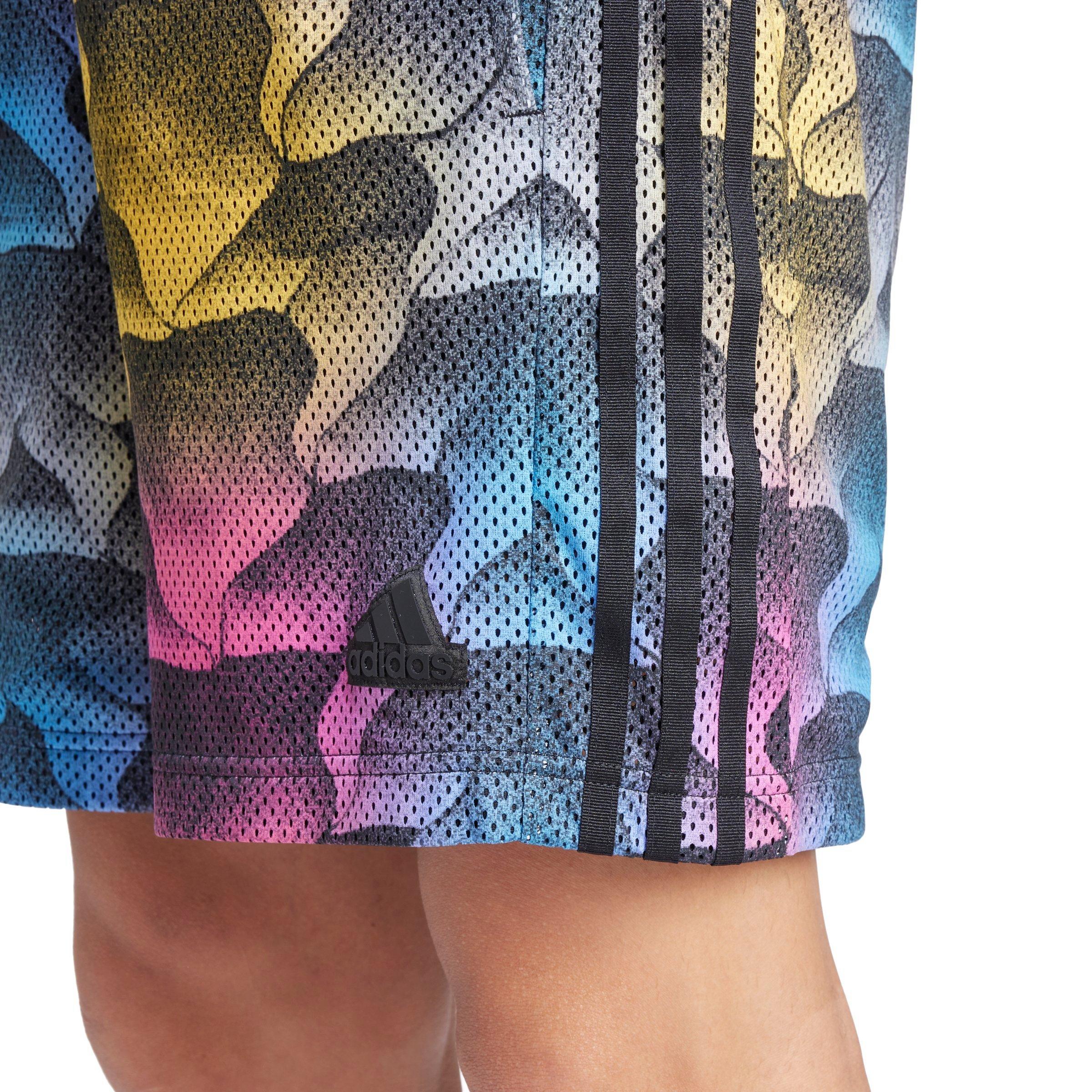adidas Men's Tiro Allover Print Mesh Shorts - Black/Multi - RED/WHITE/YELLOW Thumbnail View 2