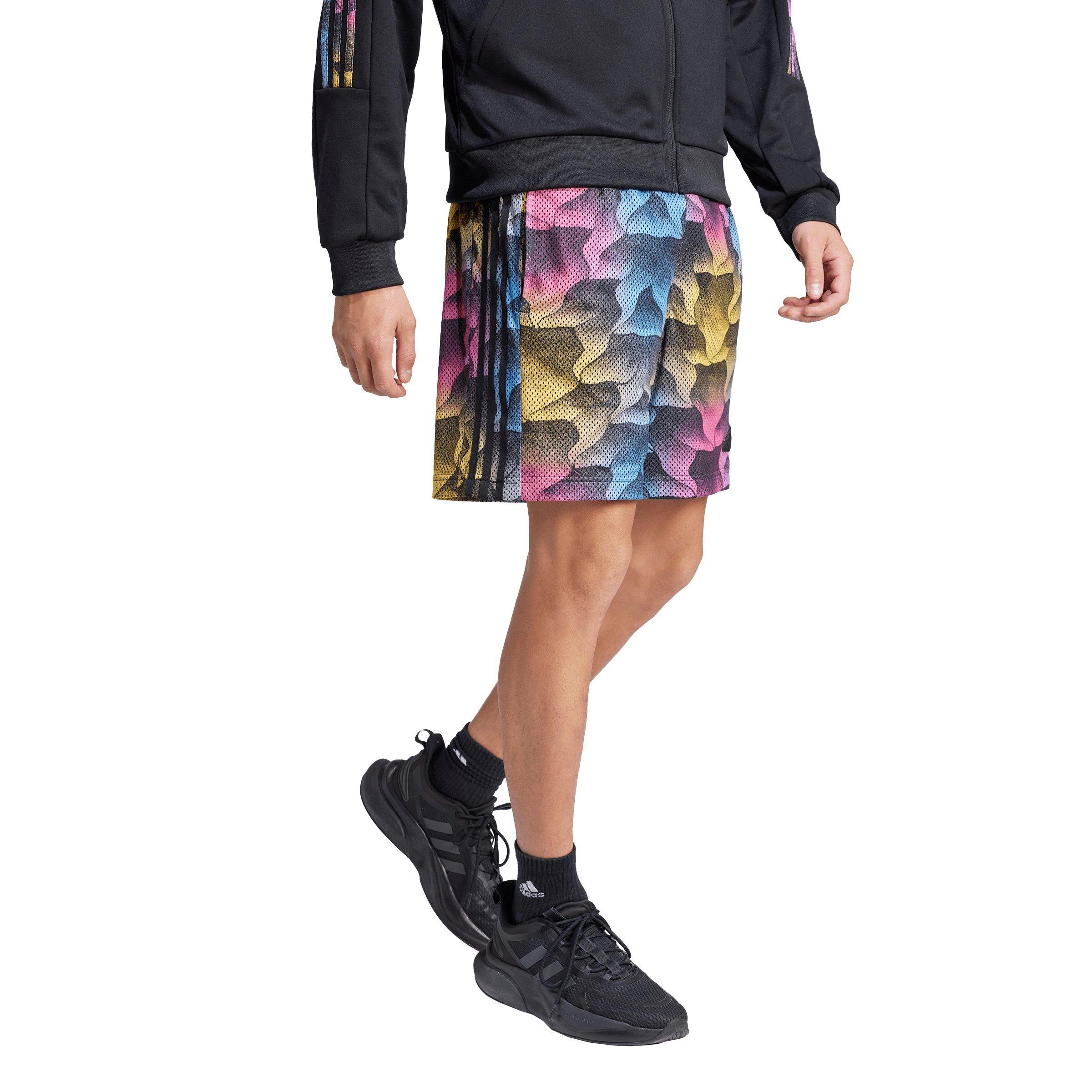 adidas Men's Tiro Allover Print Mesh Shorts - Black/Multi - RED/WHITE/YELLOW Thumbnail View 4