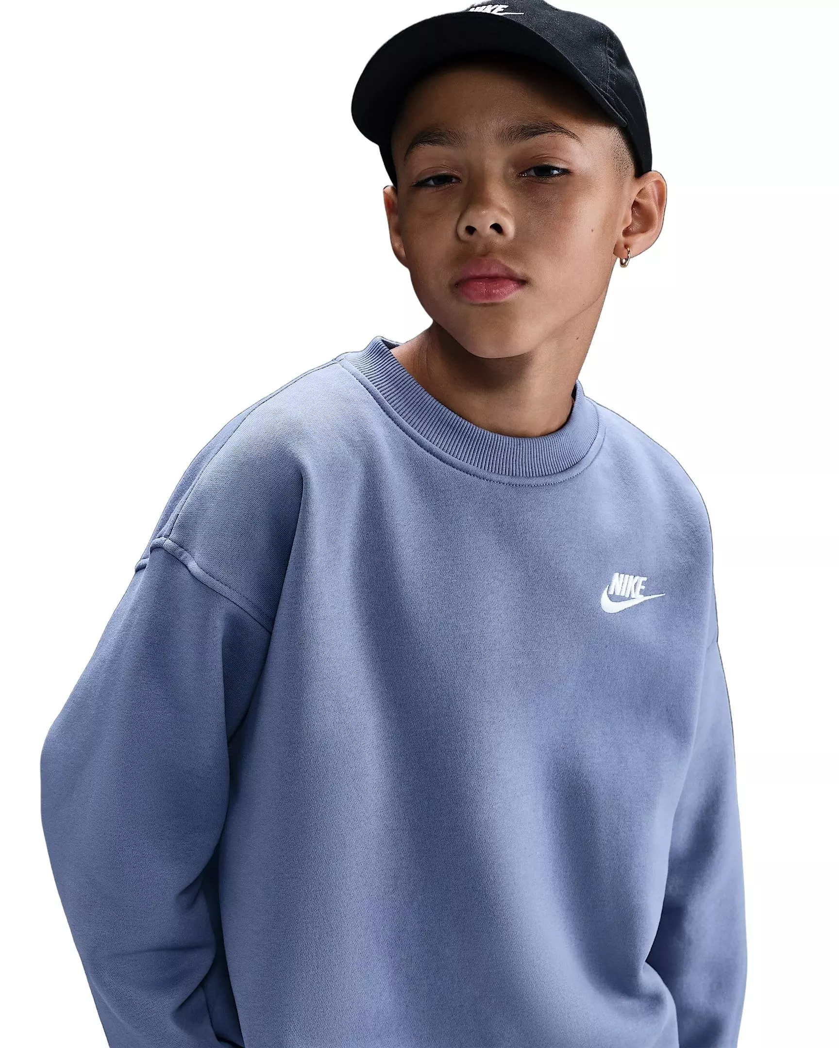 Nike Big Kids' Sportswear Club Fleece Hoodie - Light Blue - LIGHT BLUE