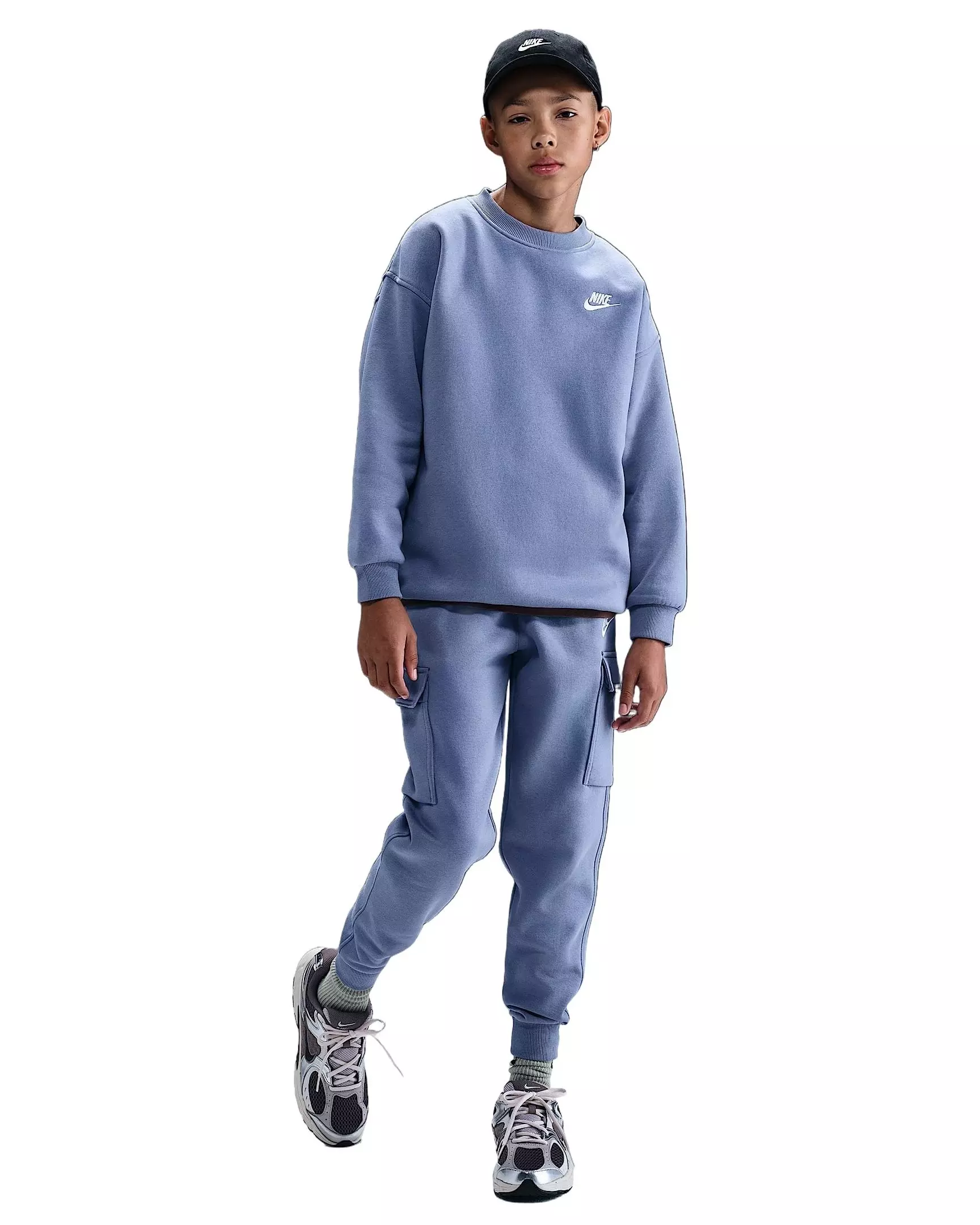 Nike Big Kids' Sportswear Club Fleece Hoodie - Light Blue - LIGHT BLUE