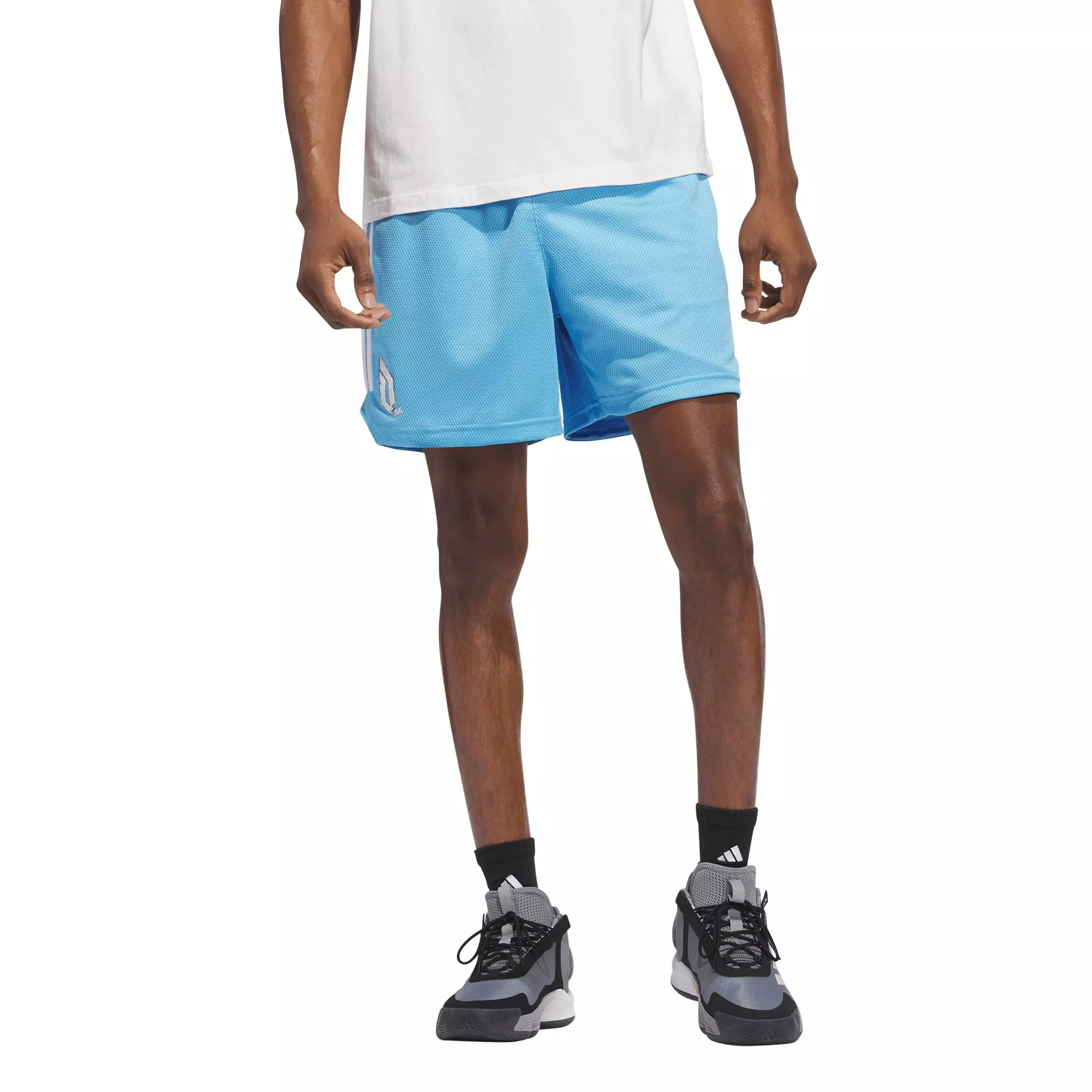 adidas Men's Dame Graphic Basketball Shorts - Blue - BLUE