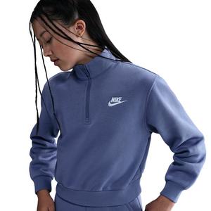 Nike Big Kids' Sportswear Club Fleece 1/2 Zip Long Sleeve Top - Blue
