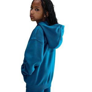 Nike Big Girls' Sportswear Club Fleece Oversized Full-Zip Hooded Jacket - Blue