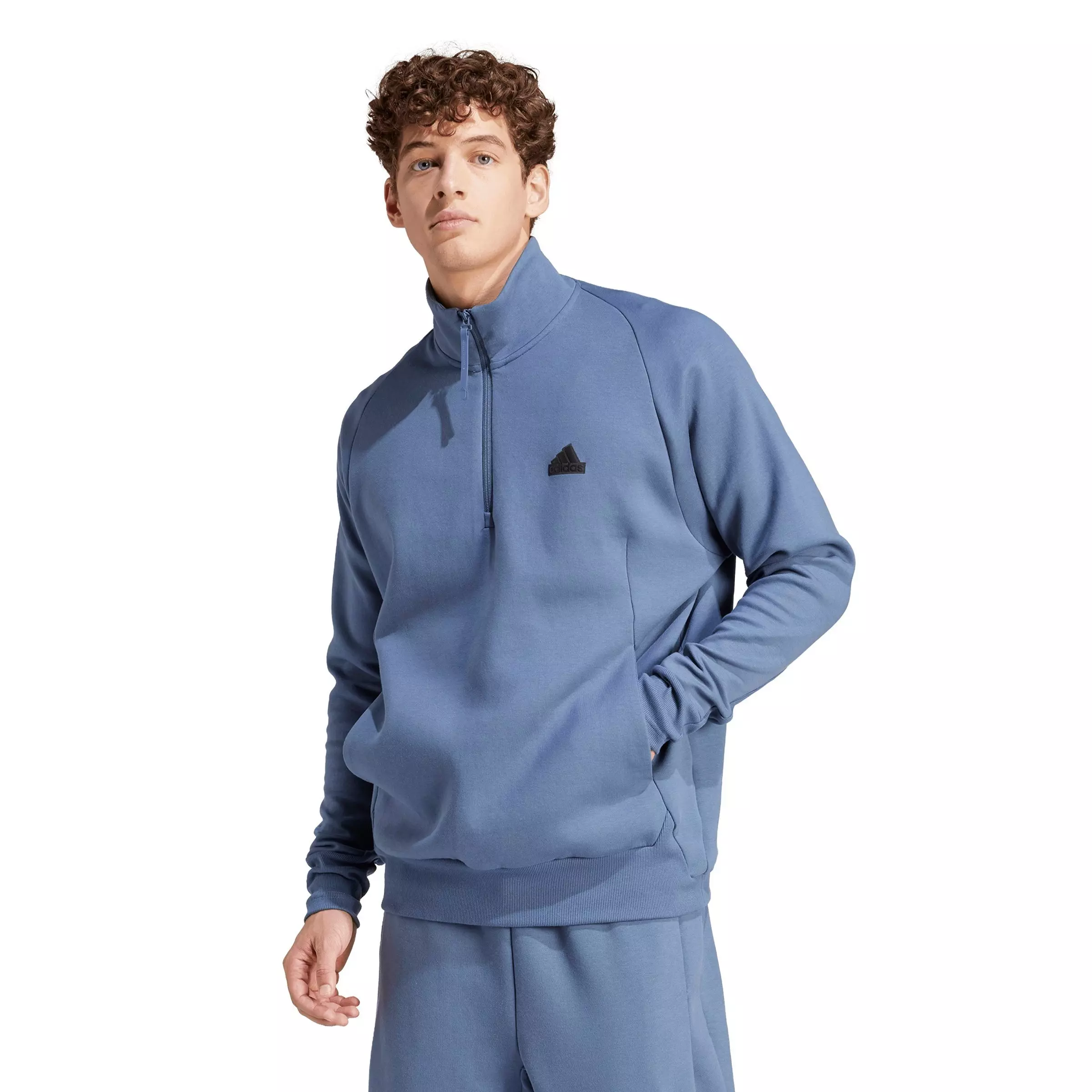 adidas Men's Z.N.E. Half-Zip Sweatshirt - Blue - BLUE
