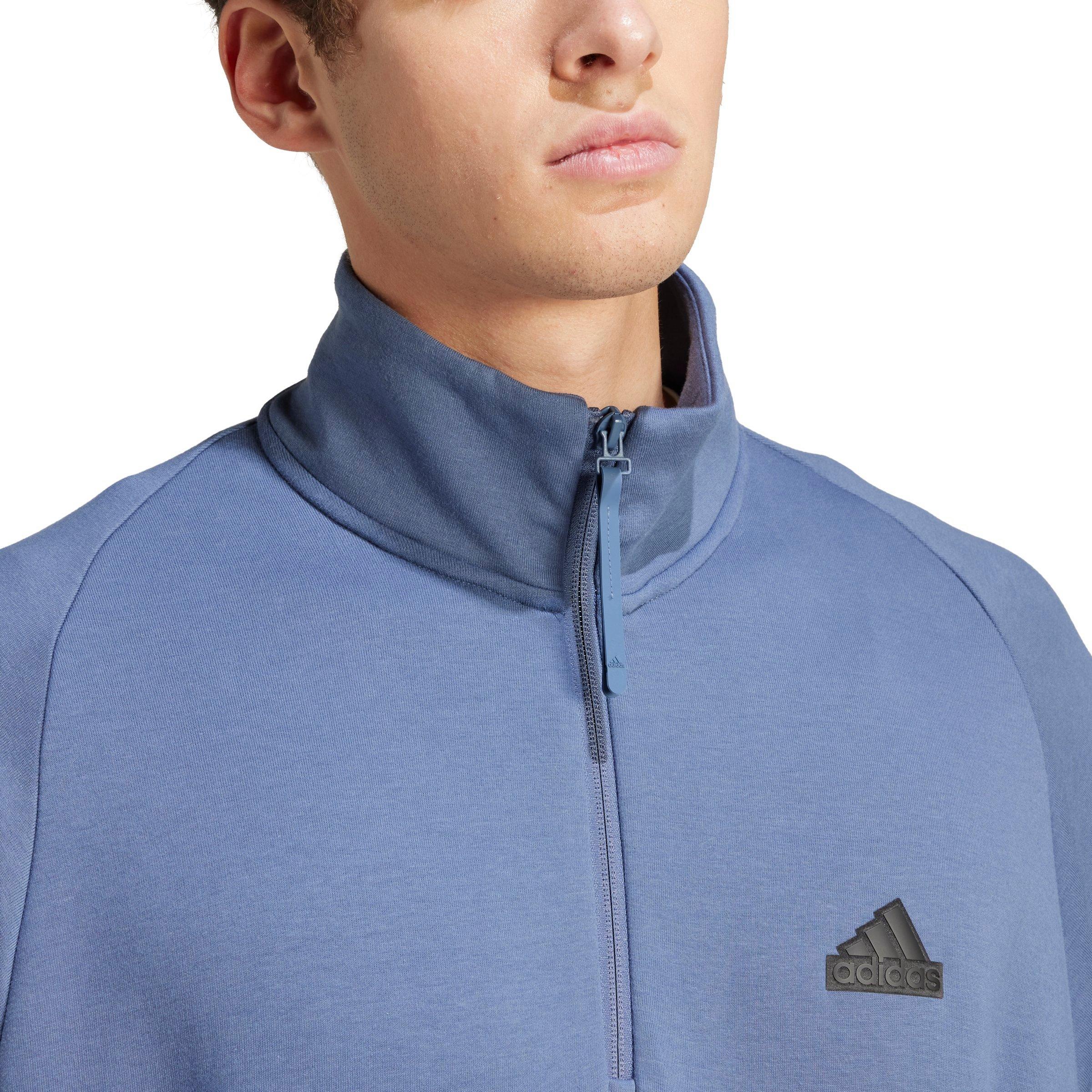 adidas Men's Z.N.E. Half-Zip Sweatshirt - Blue - BLUE Thumbnail View 4